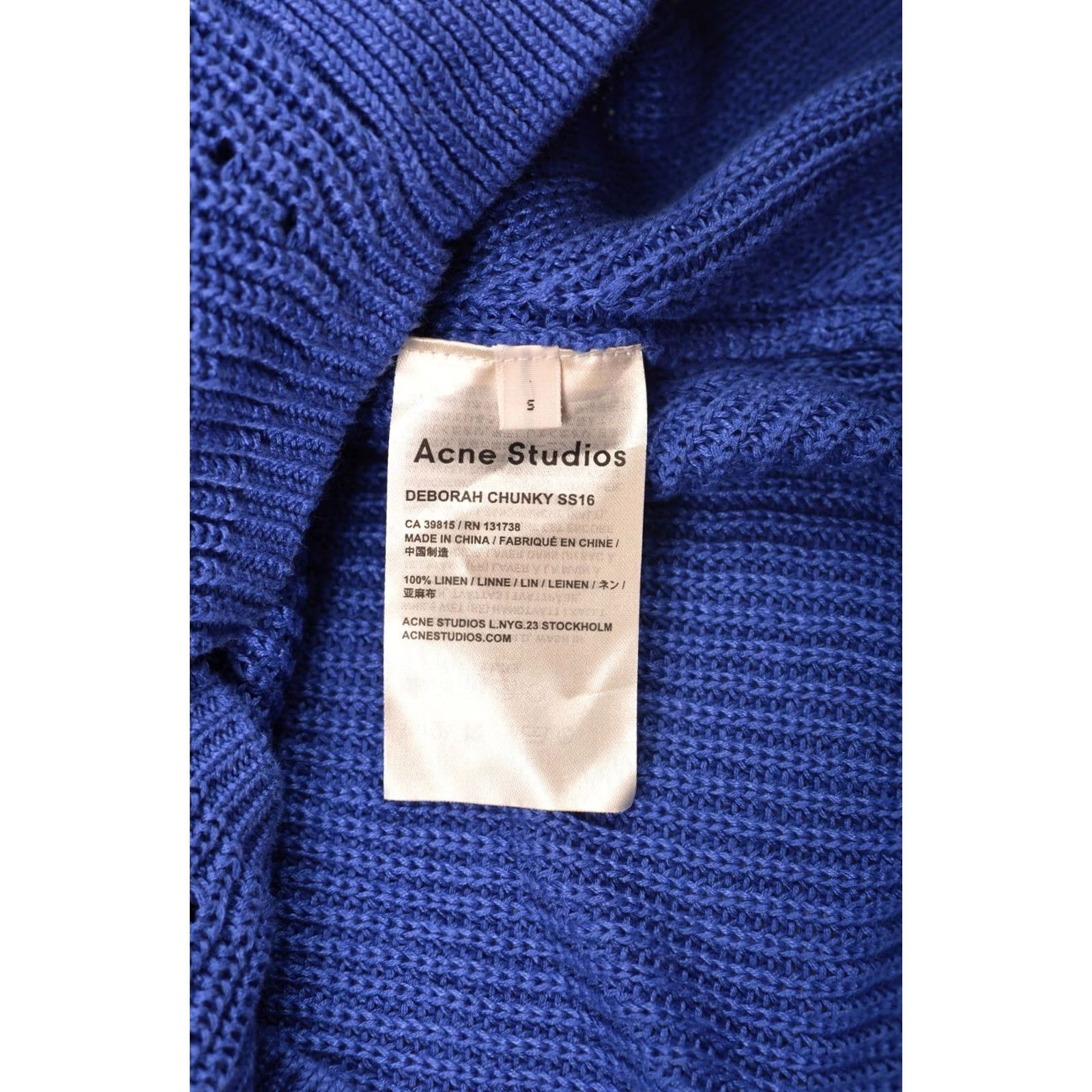 Acne Studios Acne Studios Deborah Chunky SS16 Linen Pullover Sweater S, Women, Blue, Pullover, Linen, Size S Size S / US 4 / IT 40 - 5 Thumbnail