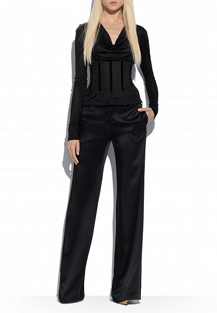 Tom Ford o1w1db10225 TSJ519 Corset Top in Black Size S / US 4 / IT 40 - 2 Thumbnail