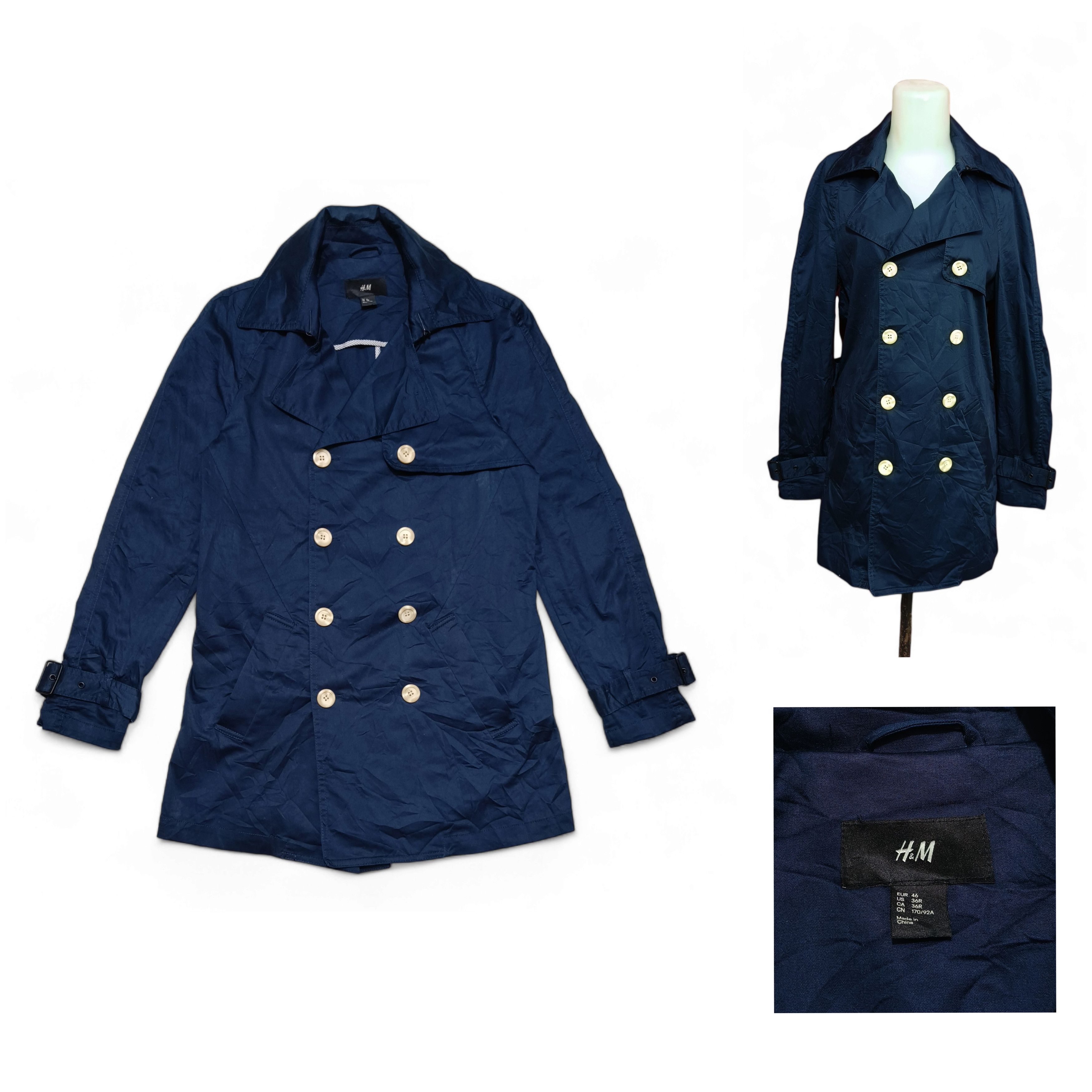 Other H&M Women's Navy Trench Coat Size XS / US 0-2 / IT 36-38 - 1 Thumbnail