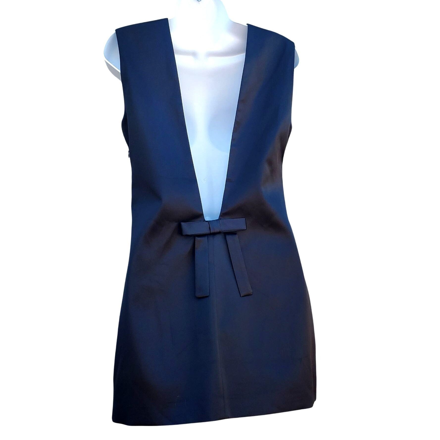 Other Black Satin Mini Dress Size S Very Low Back Day Dreamer Back Size S / US 4 / IT 40 - 6 Thumbnail