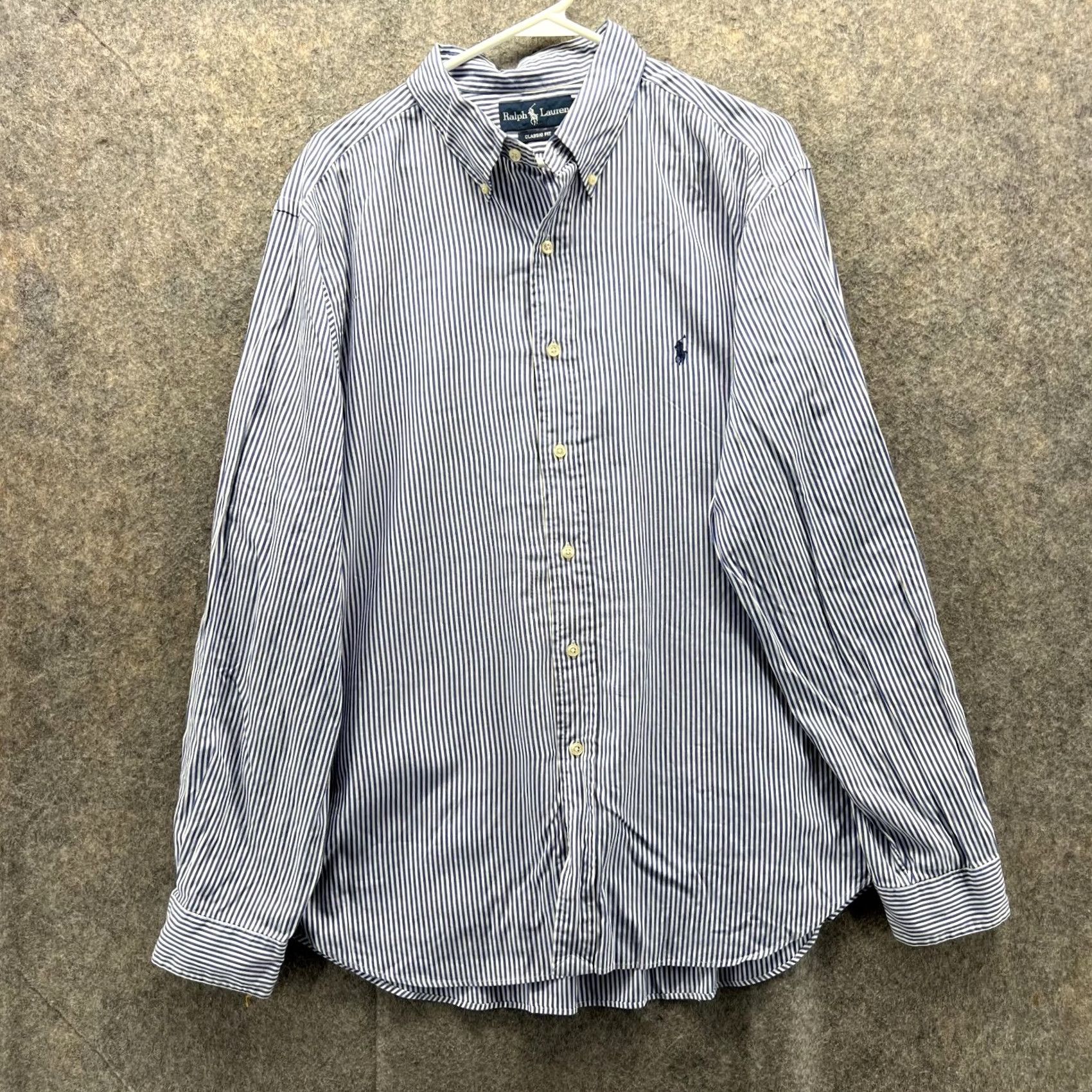 Polo Ralph Lauren Polo Ralph Lauren Shirt - Men 17.5 36/37 Blue Casual Button Down Striped Vintage Size US XXL / EU 58 / 5 - 2 Thumbnail