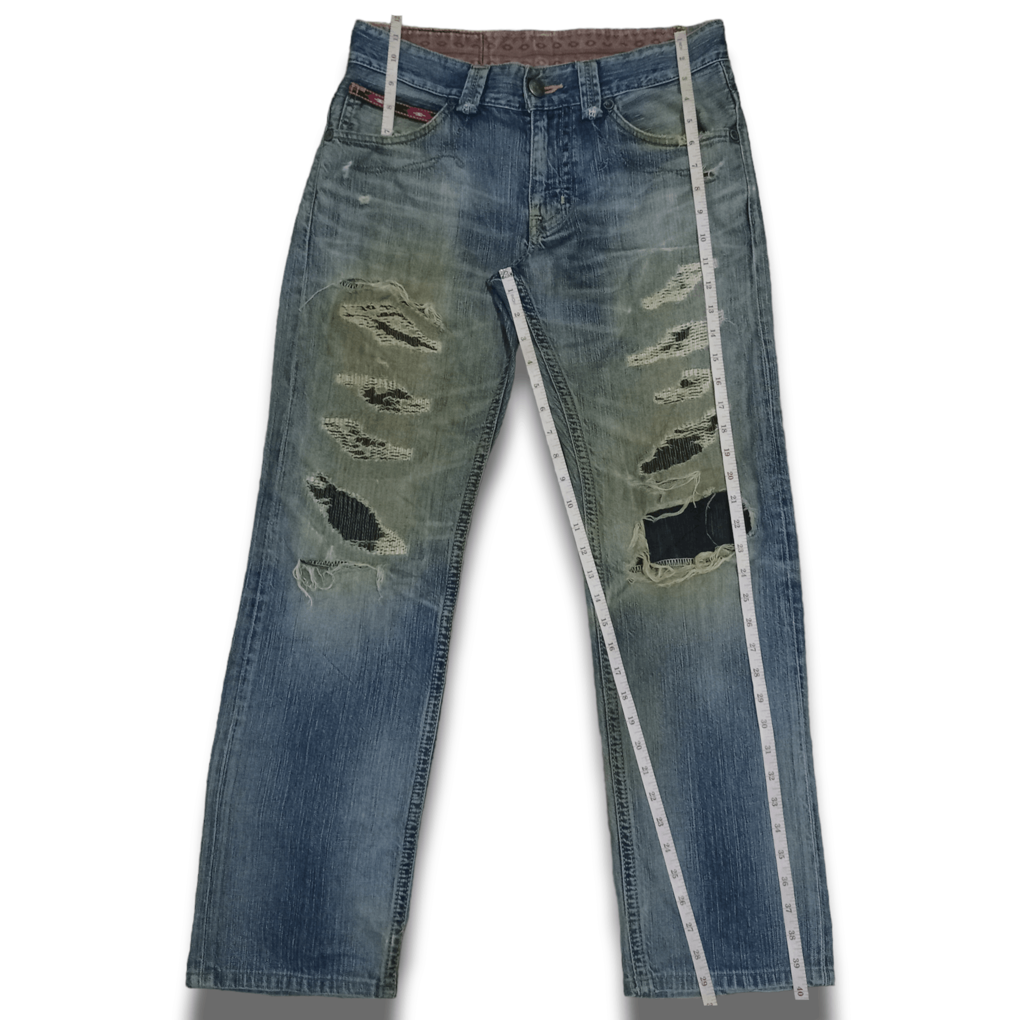 Edwin Exclusive Vintage Edwin XV Mud Wash Patchwork Loose Jeans Size US 32 / EU 48 - 11 Thumbnail