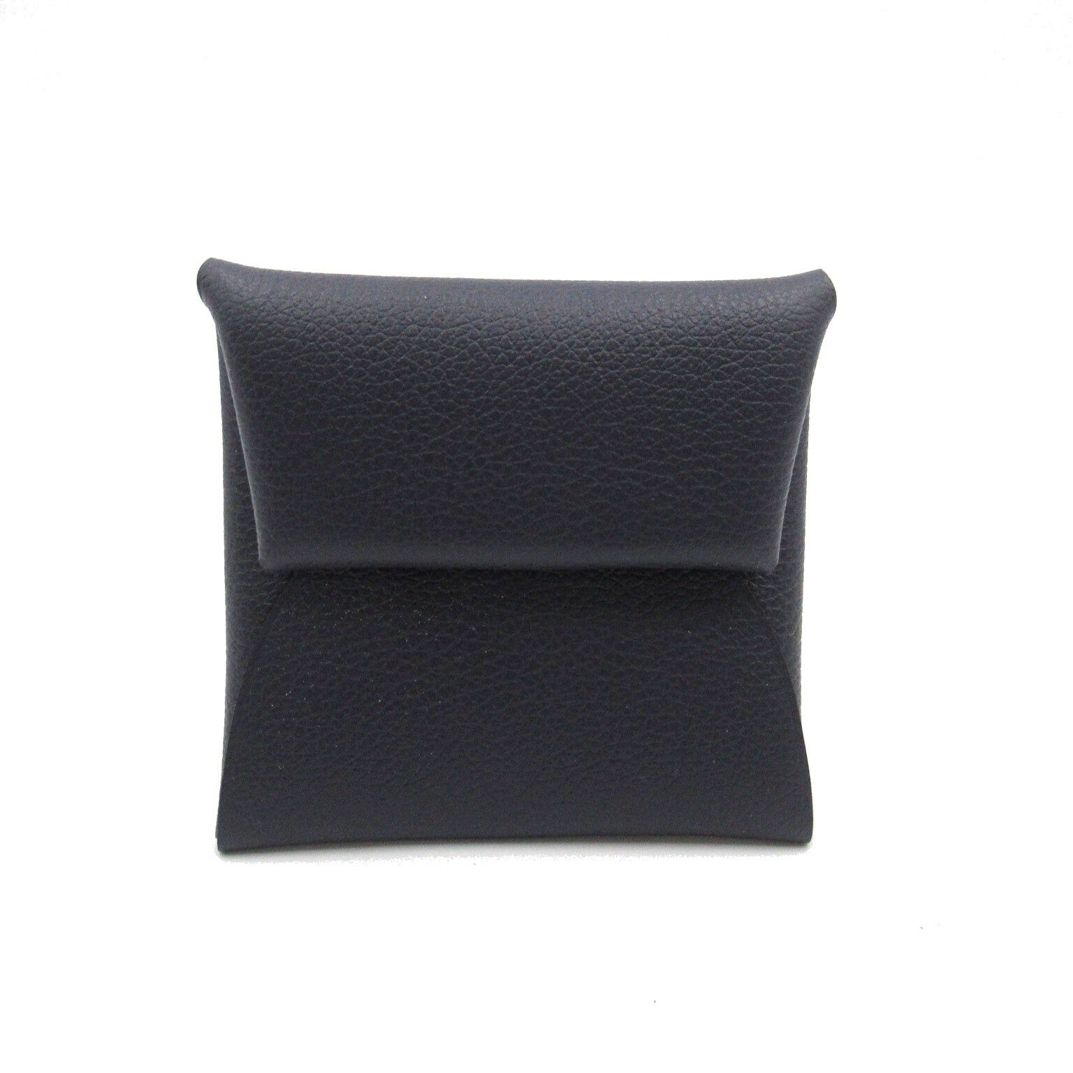 Hermes Hermes Bastia Coin Purse Leather Evercolor Navy Blue Indigo Silver Hardware Double Engraved Size ONE SIZE - 1 Thumbnail