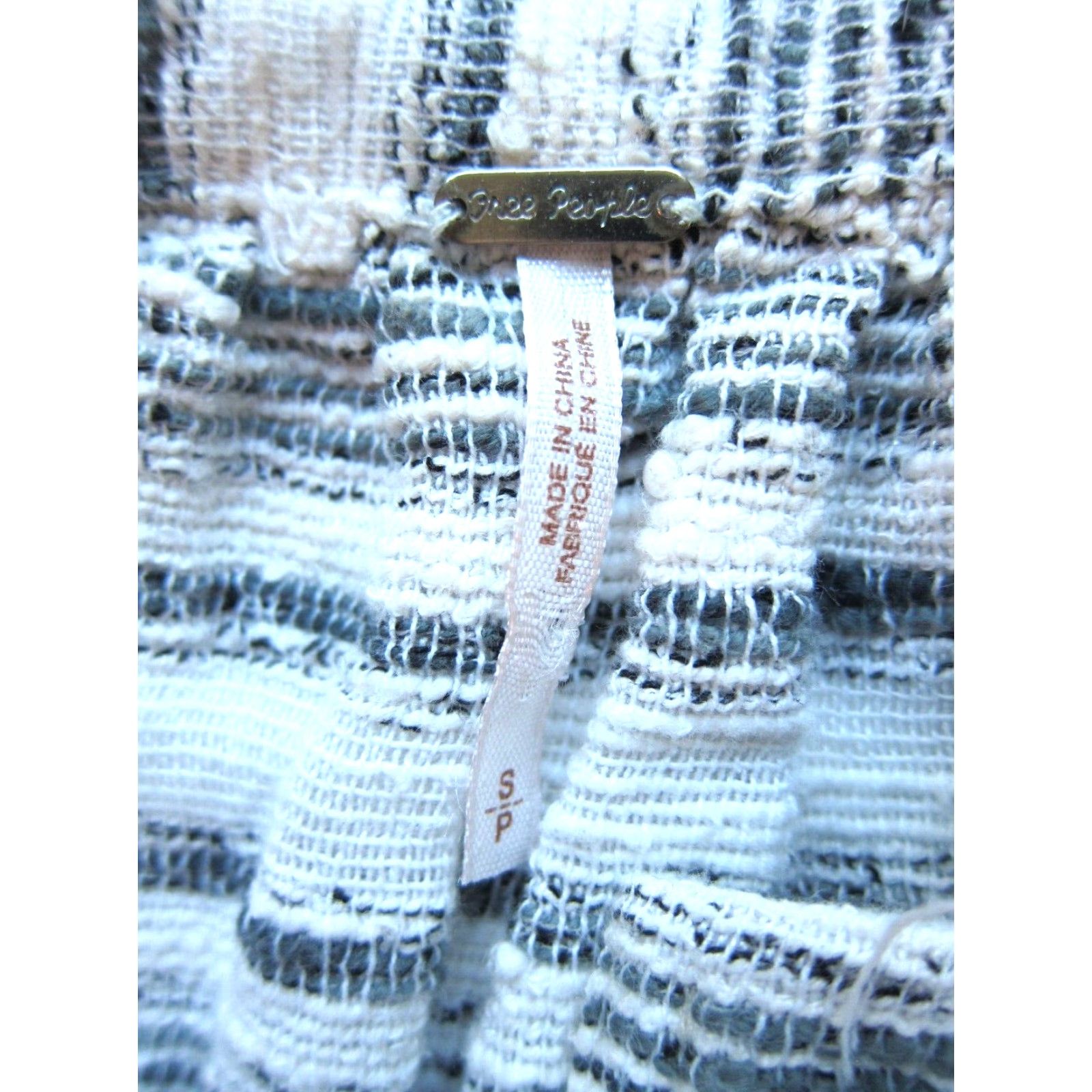 Free People VINTAGE Free People Grey White Stripe Cotton Weave Long Sleeve Pocket Oversized Blouse S Size S / US 4 / IT 40 - 5 Thumbnail