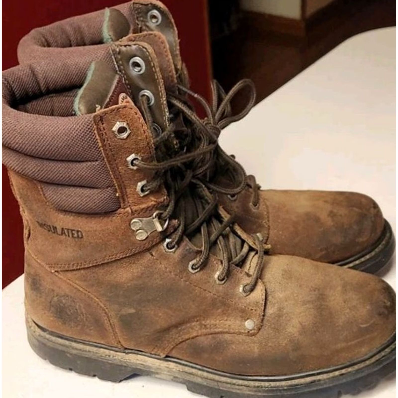 Vintage Brahma Poliyou Boots Mens 10.5 Brown Slip And Oil Resistant Lace Up Work Lace Up Boots Mens 10.5 Brown Slip And Oil Resistant Lace Up Work Lace Up Size US 11 / EU 44 - 6 Thumbnail