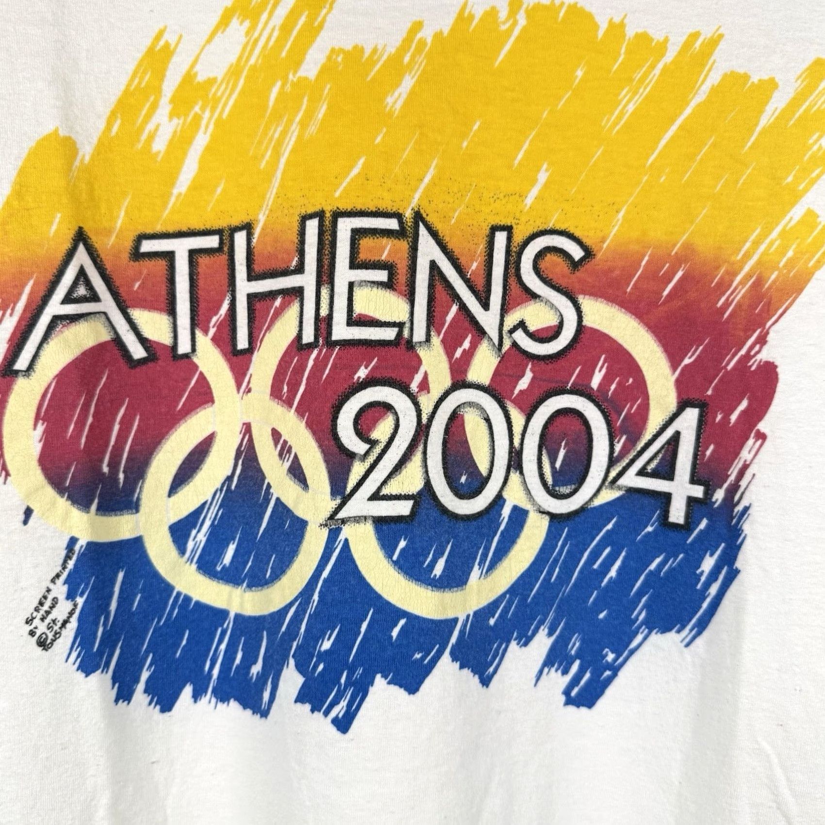 Vintage VINTAGE Athens 2004 Olympic Games White T-Shirt Made In Greece Men's XL Shirt Mens XL White Olympics Vintage Sports USA 2004 Size US XL / EU 56 / 4 - 3 Thumbnail