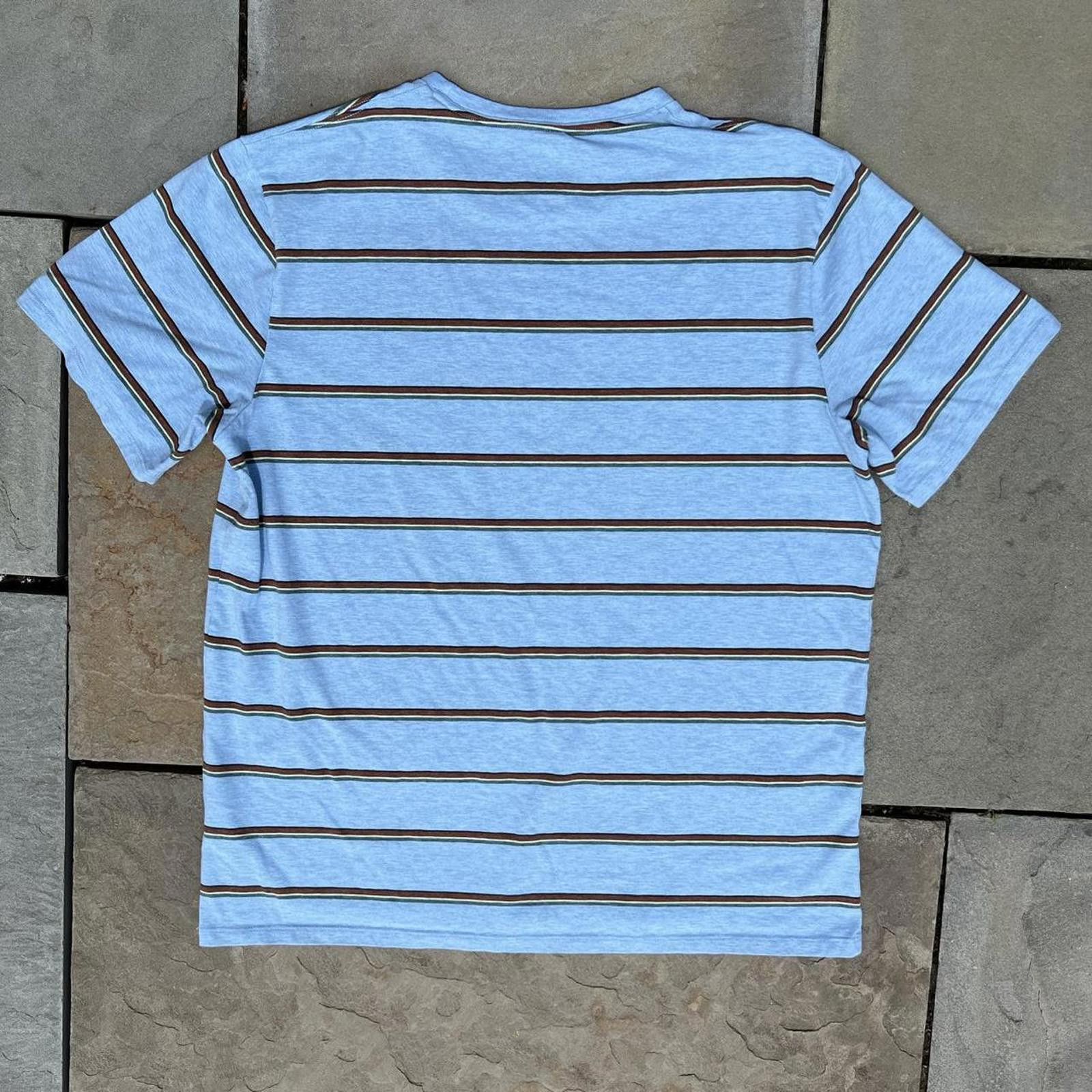 L.L. Bean Light Blue Heather Varied Stripe Pima Cotton T-shirt Size US L / EU 52-54 / 3 - 4 Thumbnail