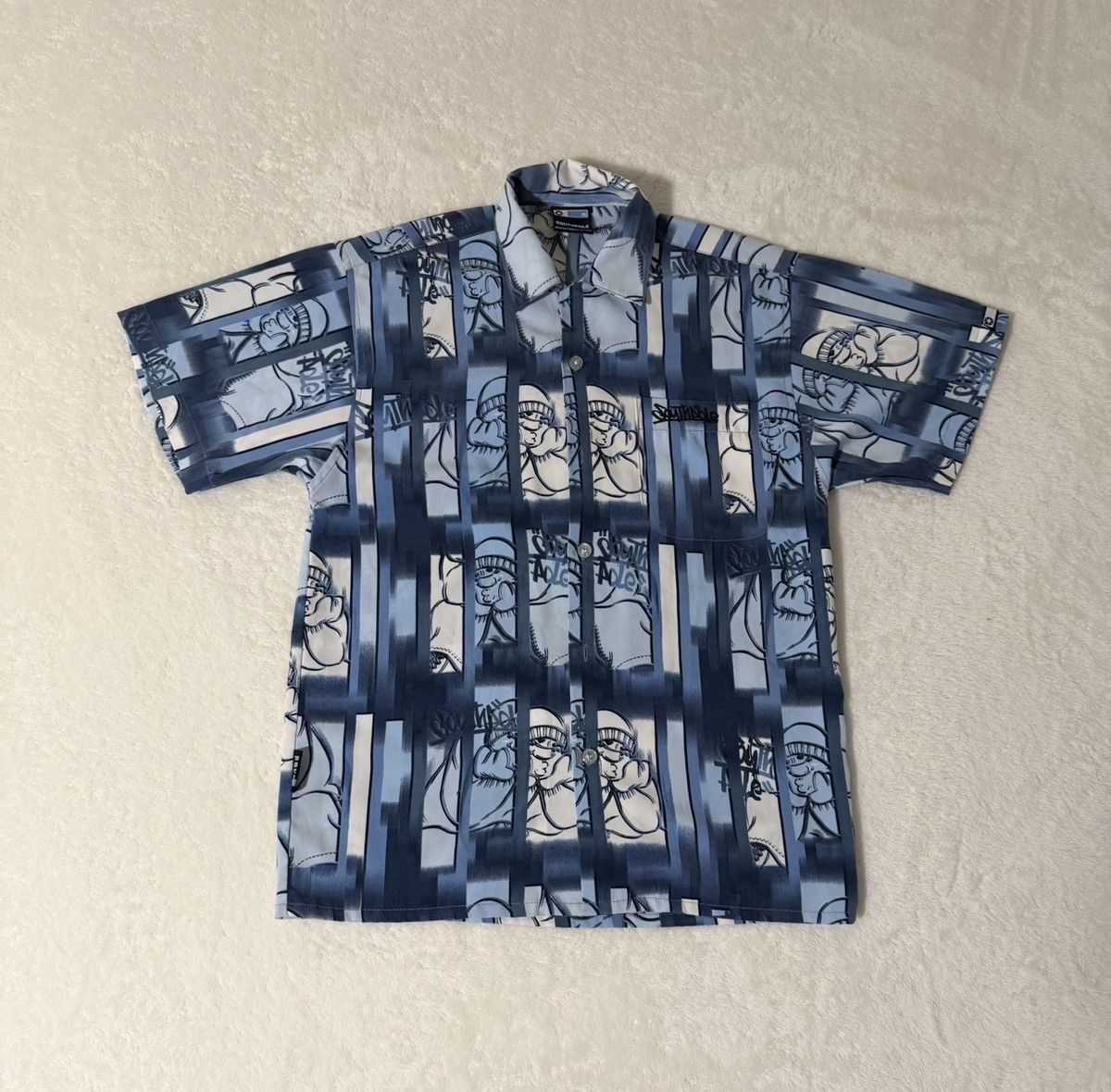 Southpole Y2K Southpole Blue All Over Print Button Up Shirt Size US S / EU 44-46 / 1 - 1 Thumbnail
