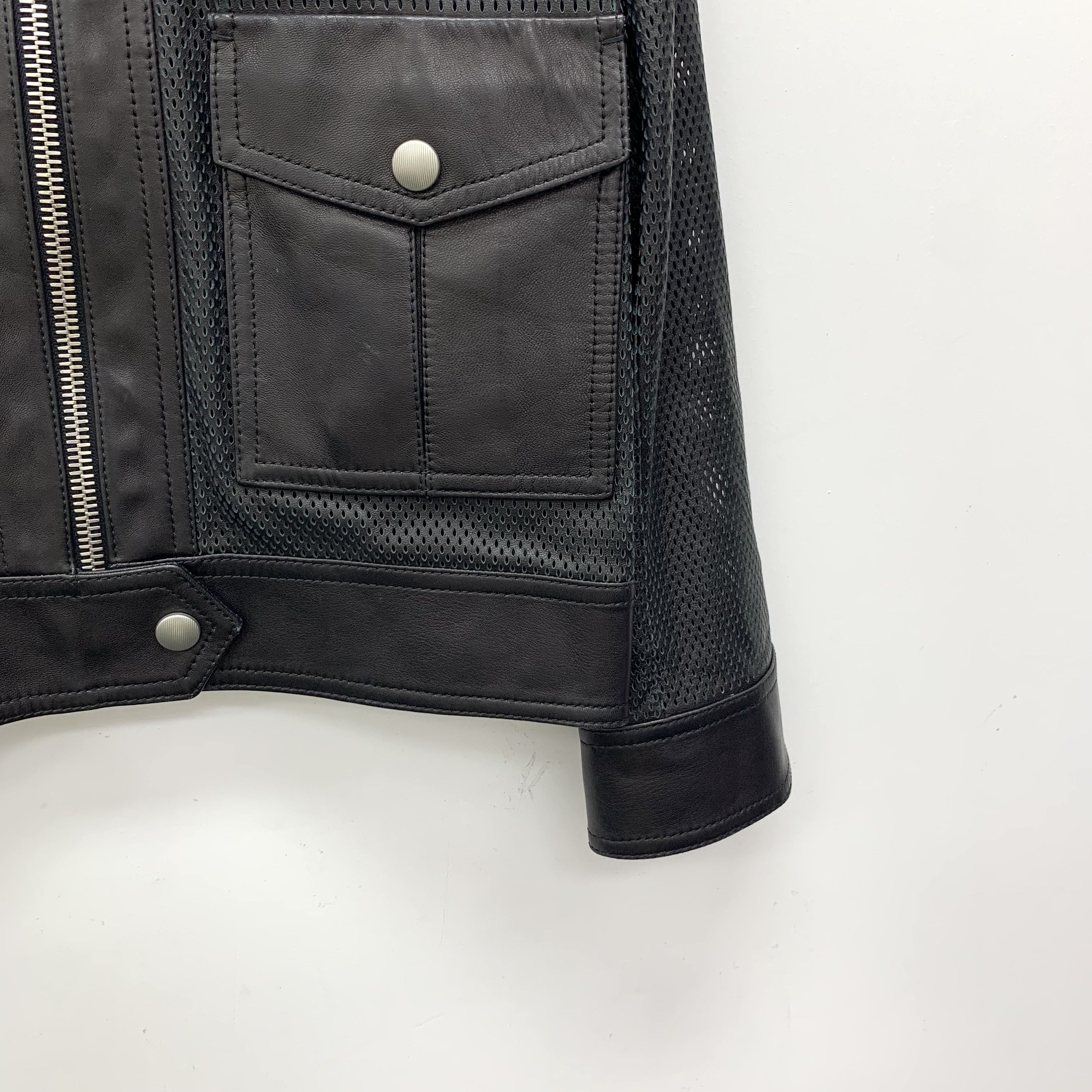 Miu Miu MiuMiu Mesh Leather Zip Jacket Black (Size M) Size M / US 6-8 / IT 42-44 - 6 Thumbnail