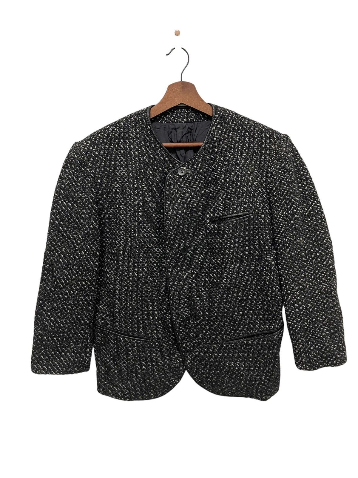 Yohji Yamamoto 🔥RARE🔥VINTAGE YOHJI YAMAMOTO TWEED JACKET Size US M / EU 48-50 / 2 - 2 Thumbnail
