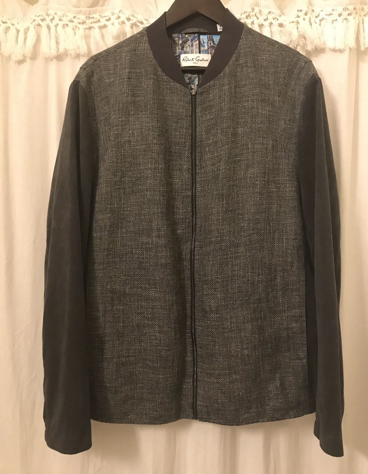 image of Robert Graham Tailored Jacket in Charcoal, Men's (Size XL)