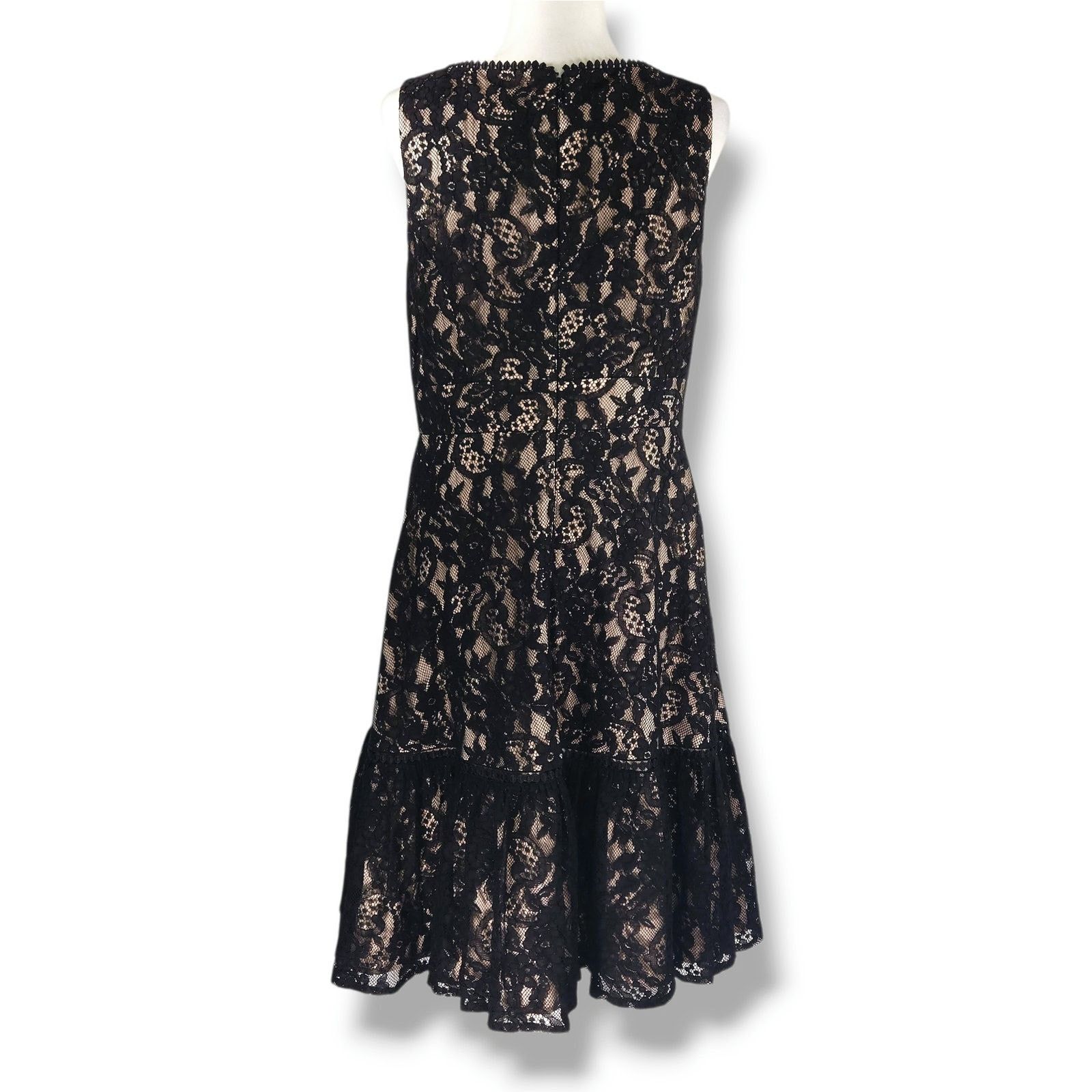 Other Eliza J Sleeveless Lace Cocktail Event Dress Black Nude 10 Size L / US 10 / IT 46 - 4 Thumbnail