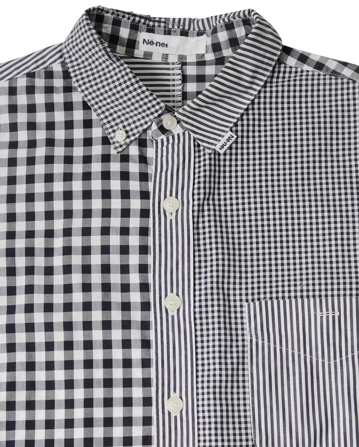 Issey Miyake SS2013 NÉ-NET PATCHWORK CHECK STRIPE SHIRT Size US M / EU 48-50 / 2 - 5 Thumbnail