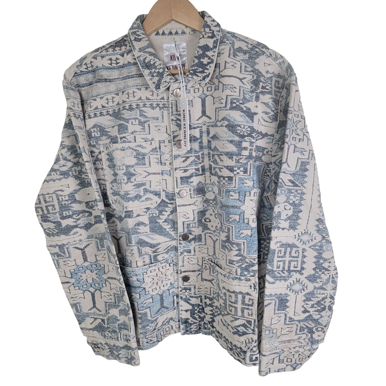 Other King Kennedy Rugs Printed Ecru Canvas Chore Jacket Size US XXL / EU 58 / 5 - 2 Thumbnail