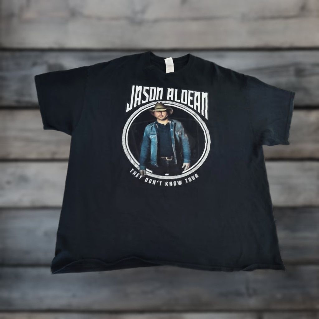 Vintage VINTAGE Jason Aldean T-Shirt Shirt Mens 2XL Black City Tour 2017 They Don’t Know Tour Dates Mens Size US XXL / EU 58 / 5 - 1 Thumbnail