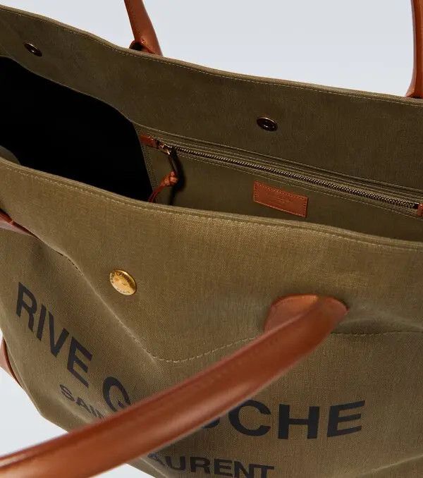 Saint Laurent Paris o1tp1o0525 Size: OS/Rive Gauche Tote Bag in Green Size ONE SIZE - 6 Thumbnail