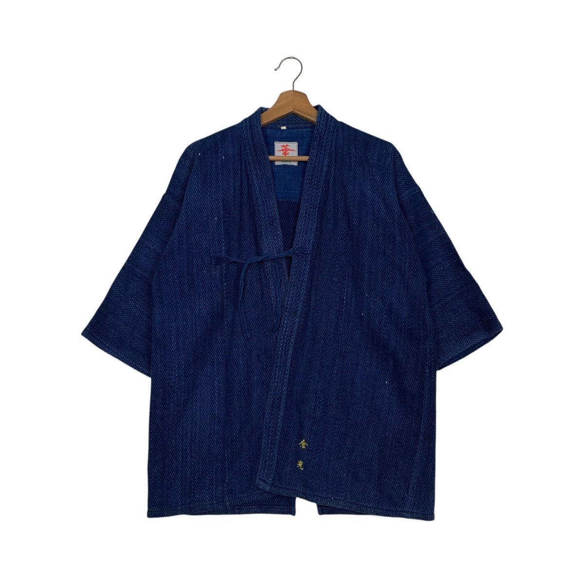 Japanese Brand Vintage 90s HANA Indigo Sashiko Thick Weave Kimono 2690-C120 Size US M / EU 48-50 / 2 - 1 Thumbnail