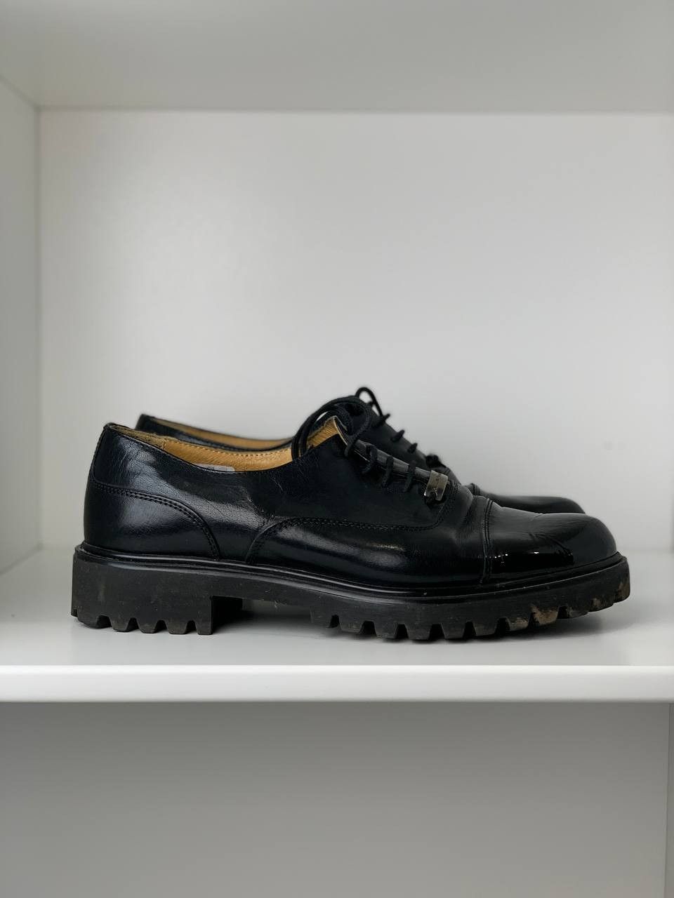 Italian Designers Russell And Bromley Men's Shoes Brogues Leather Lace Ups in Black (Size 7)