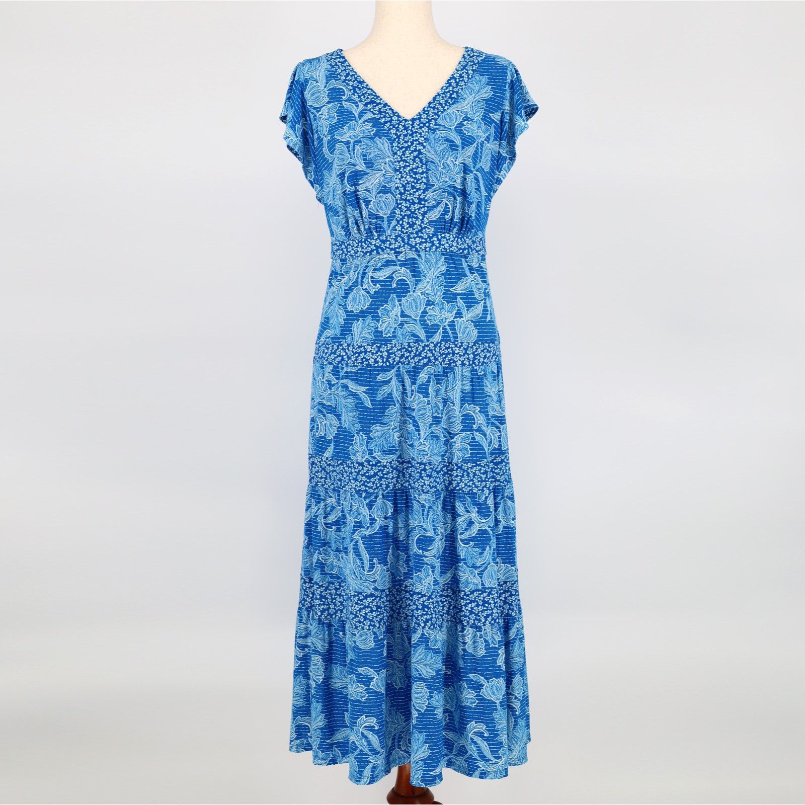 Lauren Ralph Lauren Ralph Lauren Women Blue Floral Boho Midi Dress Size US 4 Size S / US 4 / IT 40 - 3 Thumbnail