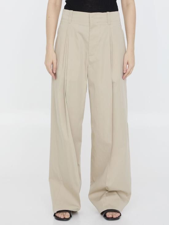 Bottega Veneta BOTTEGA VENETA Women Straight Pants 771675 BEIGE Size 28" / US 6 / IT 42 - 1 Thumbnail