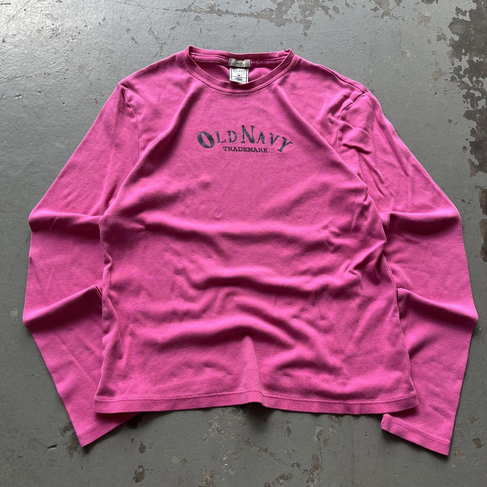 Old Navy × Vintage Vintage Y2K Pink Old Navy Glitter Grunge Stretchy Shirt Size M / US 6-8 / IT 42-44 - 1 Thumbnail