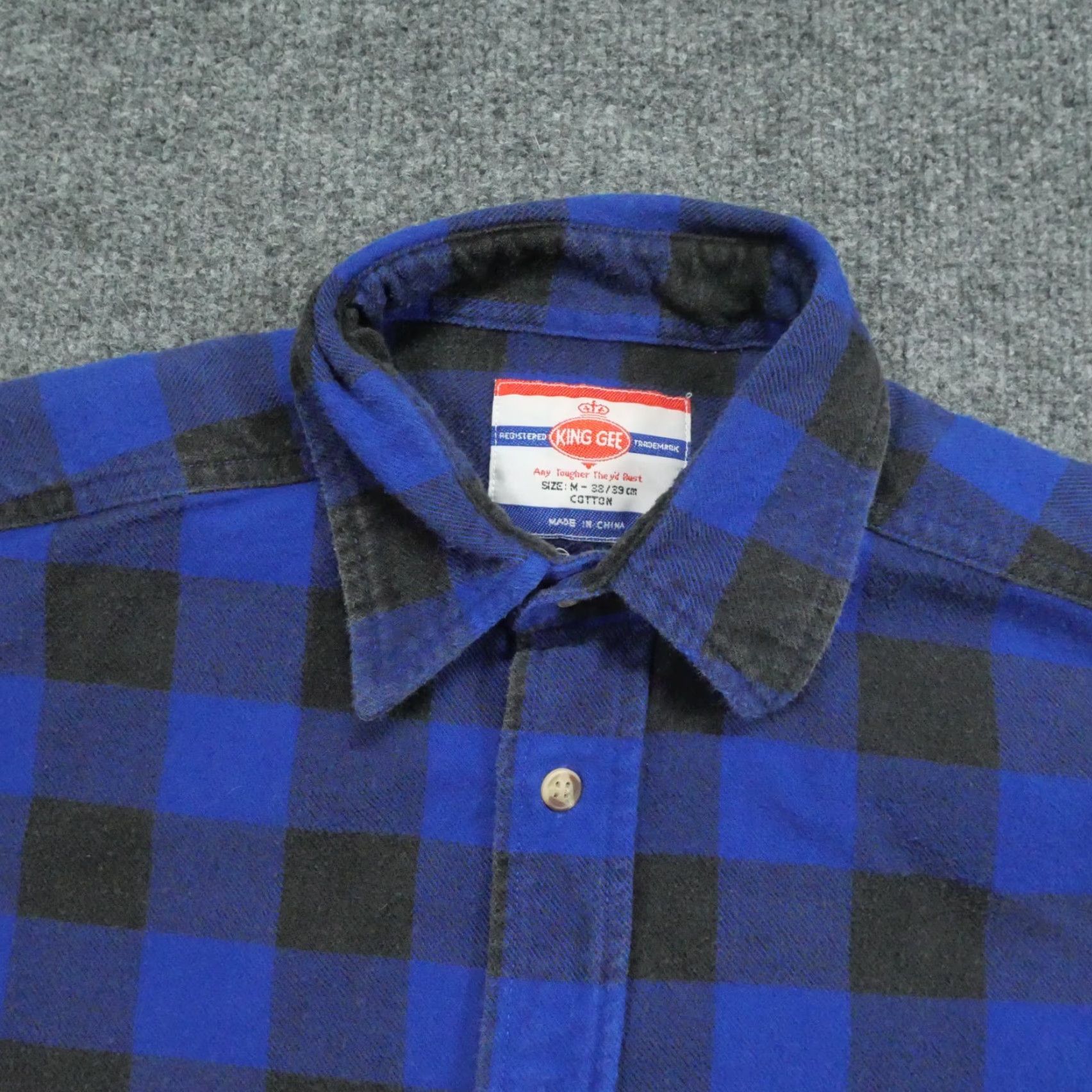 Vintage VINTAGE King Gee Flannel Shirt Mens XL Blue Button-Up Long Sleeve Workwear Y Size US XL / EU 56 / 4 - 4 Thumbnail