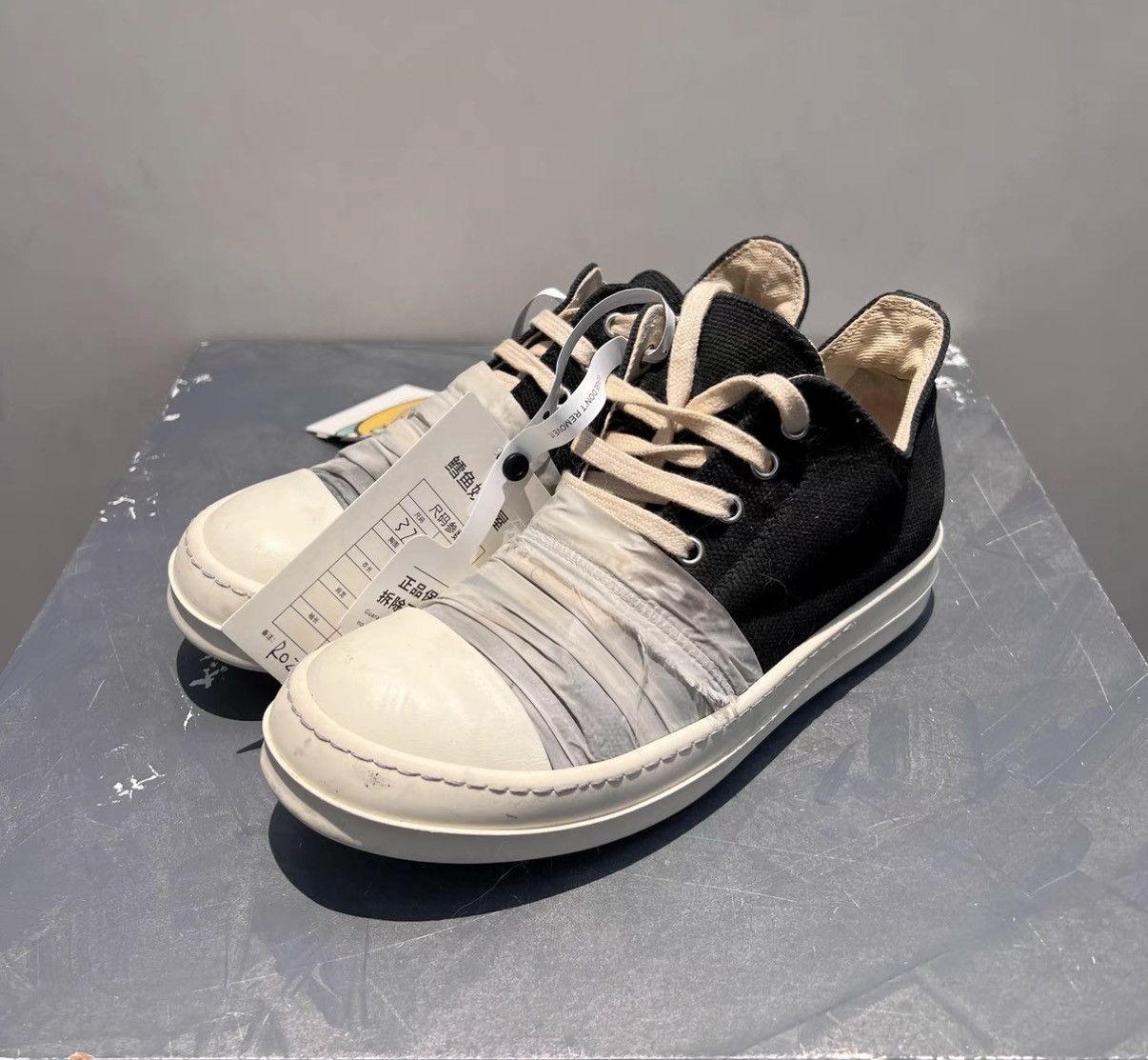 Rick Owens Rick Owens Low-Top Silk Strap Converse-Inspired Sneakers Size US 5.5 / EU 38 - 2 Thumbnail