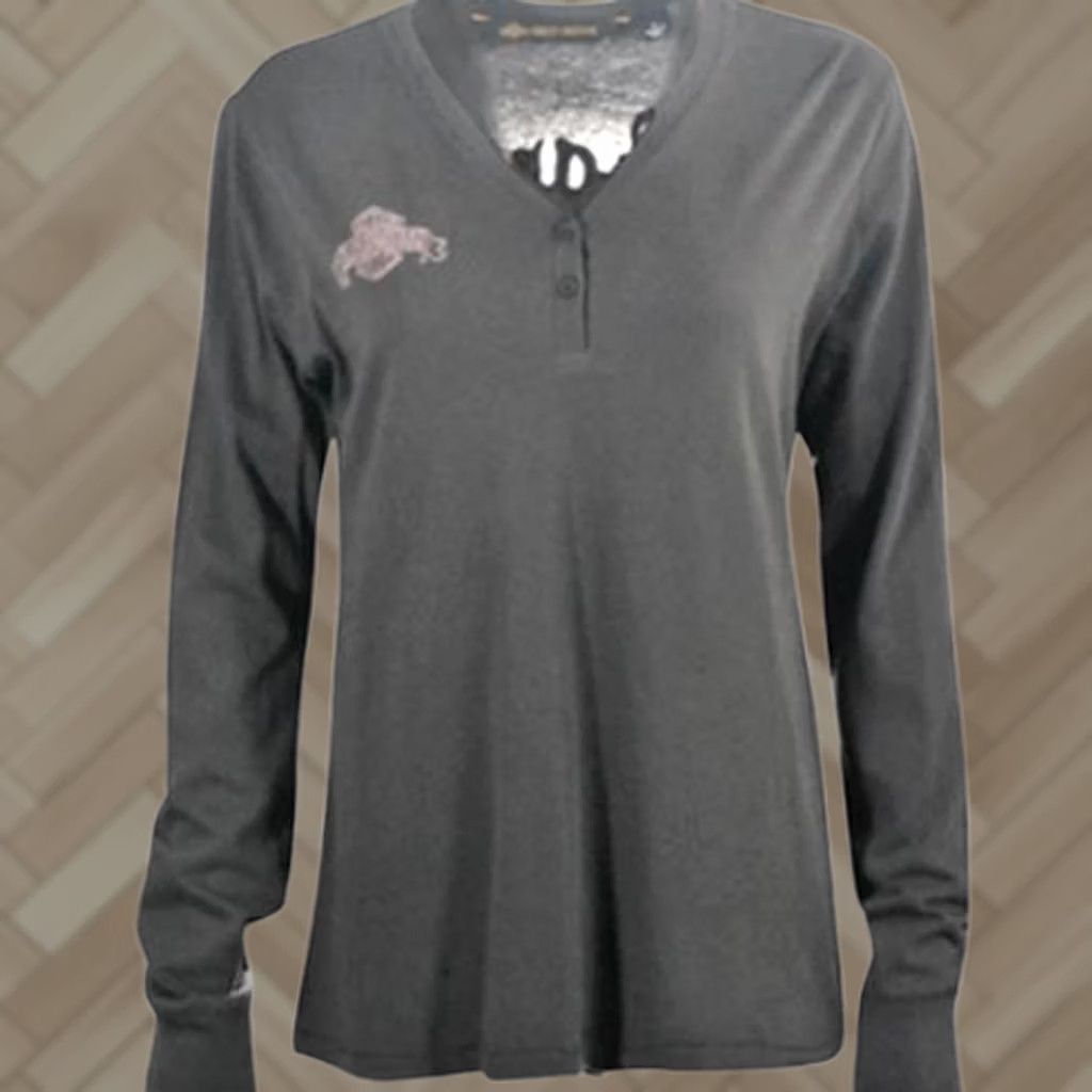 Harley Davidson Harley-Davidson Women's T-Shirt Grey 3 Button V-Neck Henley M Size M / US 6-8 / IT 42-44 - 1 Thumbnail