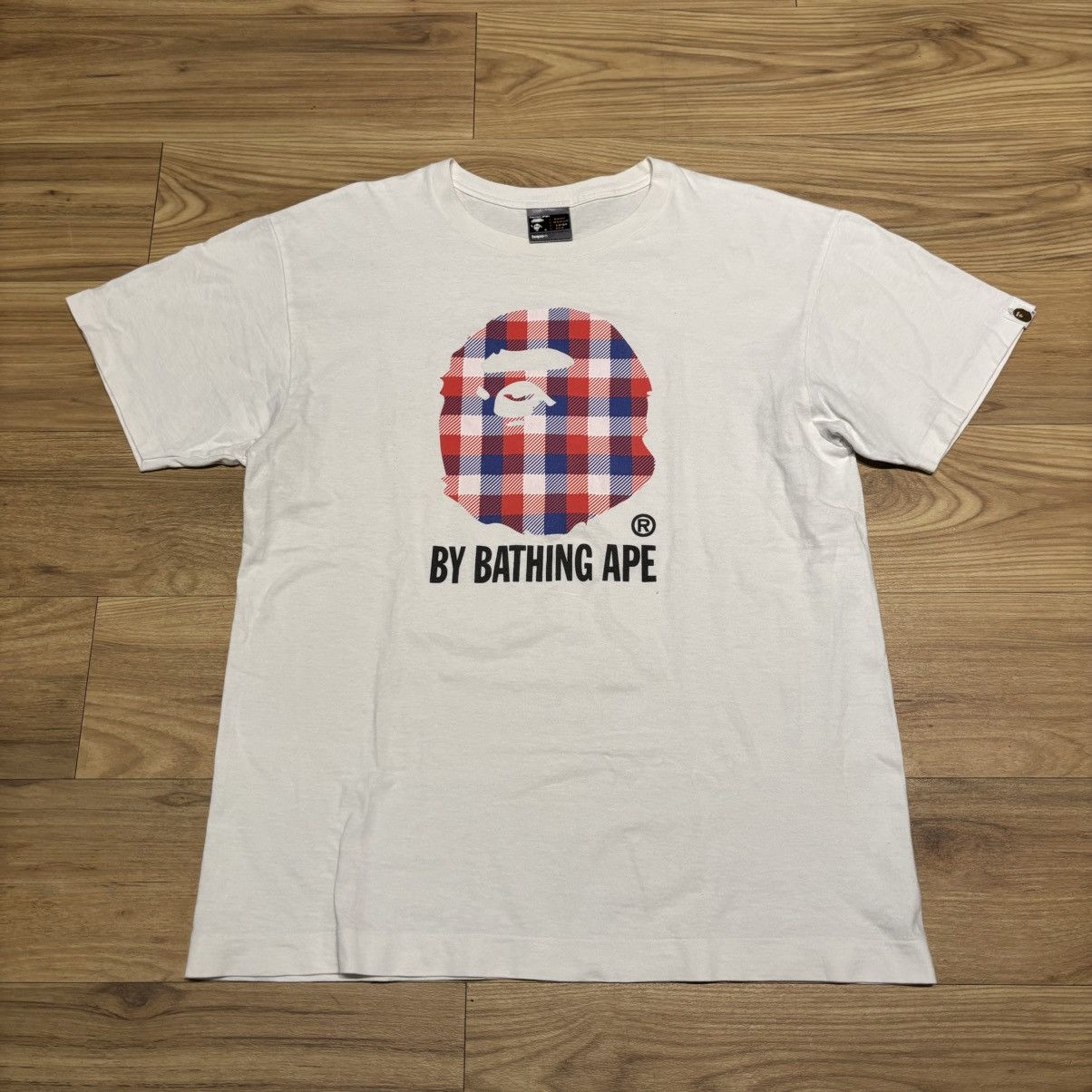 Bape 2000s Bape Plaid Ape Head Tee Size US L / EU 52-54 / 3 - 1 Thumbnail