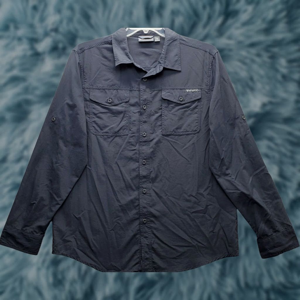 Free Country Free Country Shirt Mens Size M Gray Button Up Pocket Chest Pocket Roll Tab Long Sleeve Shirt Size US M / EU 48-50 / 2 - 1 Thumbnail