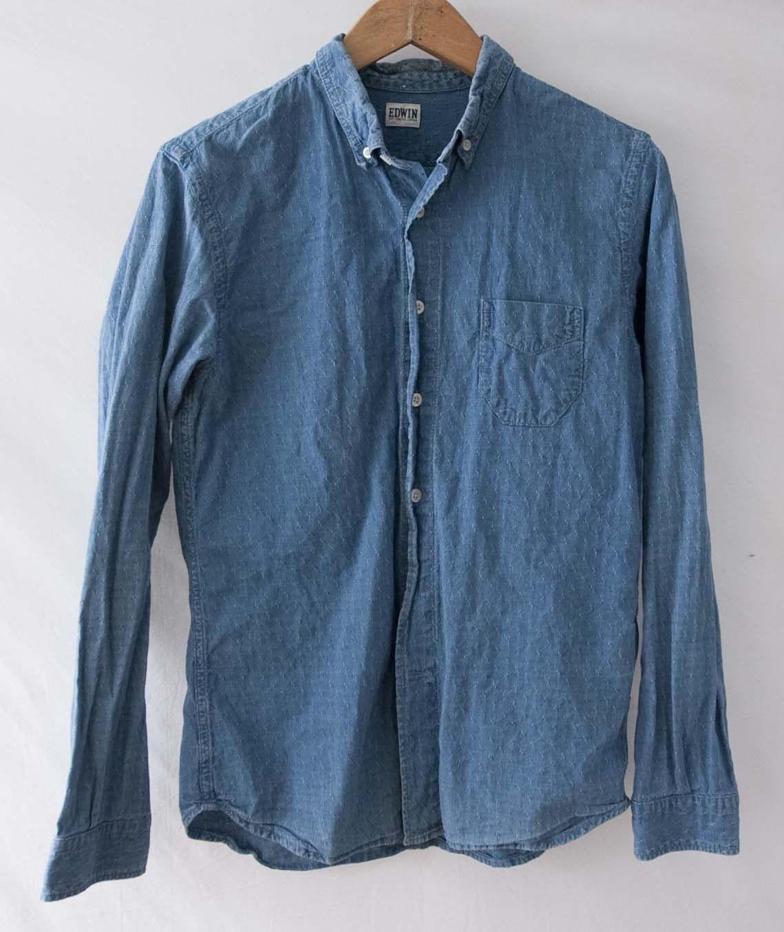 Edwin Edwin Shirt Size S Cotton Chambray Blue Size US S / EU 44-46 / 1 - 1 Thumbnail