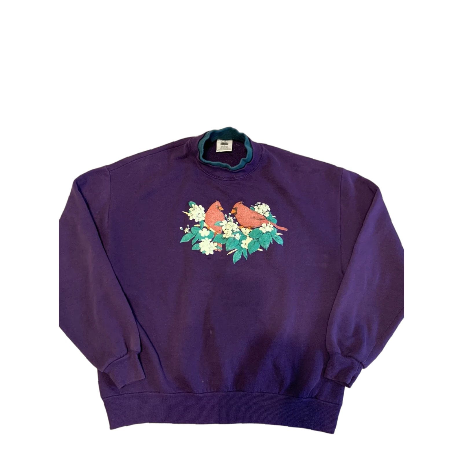 Vintage VINTAGE Cardinal Sweatshirt Purple 90s Puff Print Women L Pullover Birds Natures Gopher Sport Large Size L / US 10 / IT 46 - 1 Thumbnail