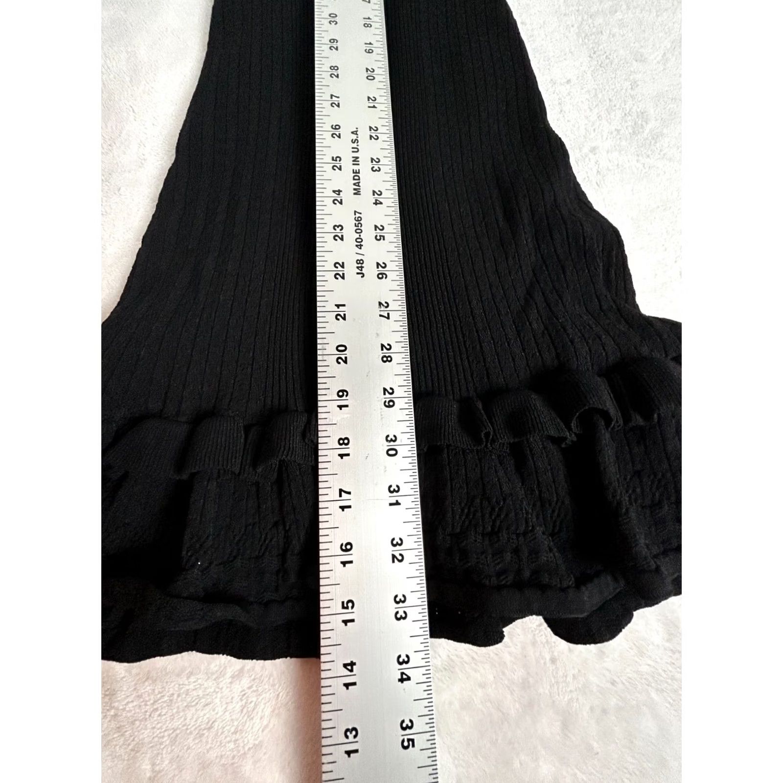 Ronny Kobo Ronny Kobo Women's Nova Dress Sleeveless Knit Black XL Ruffle Mini Bodycon Short 90s Elegant Cocktail Party/Cocktail Dress Size XL / US 12-14 / IT 48-50 - 7 Thumbnail