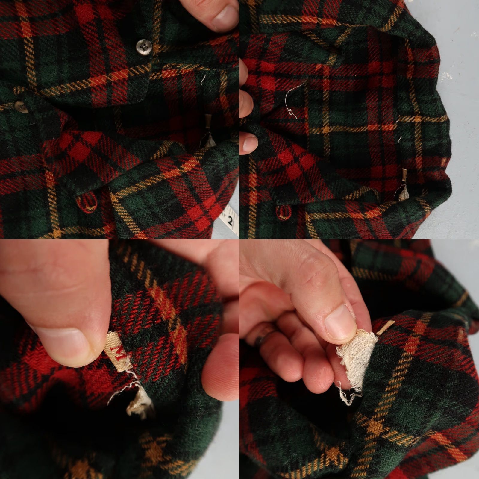 Vintage VINTAGE 60s Wool Button-Up Shirt Men Regular M Red Plaid Flannel Winter Rockabilly Size US M / EU 48-50 / 2 - 8 Thumbnail
