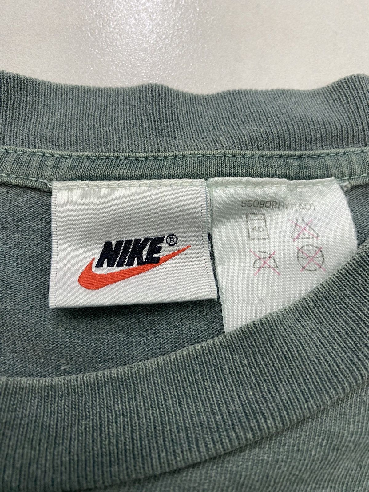 Nike × Vintage Vtg 90s Nike swoosh big logo oversize shirt Size US L / EU 52-54 / 3 - 10 Thumbnail