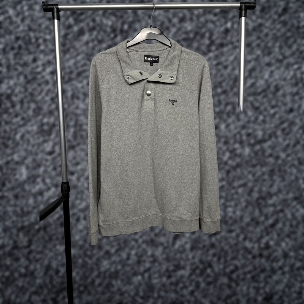 Barbour Barbour Sweater Shirt Mens 1/4 Zip 1/4 Zip Sweatshirt Size L Gray Cotton Logo Pullover Vintage: No Size US L / EU 52-54 / 3 - 1 Thumbnail