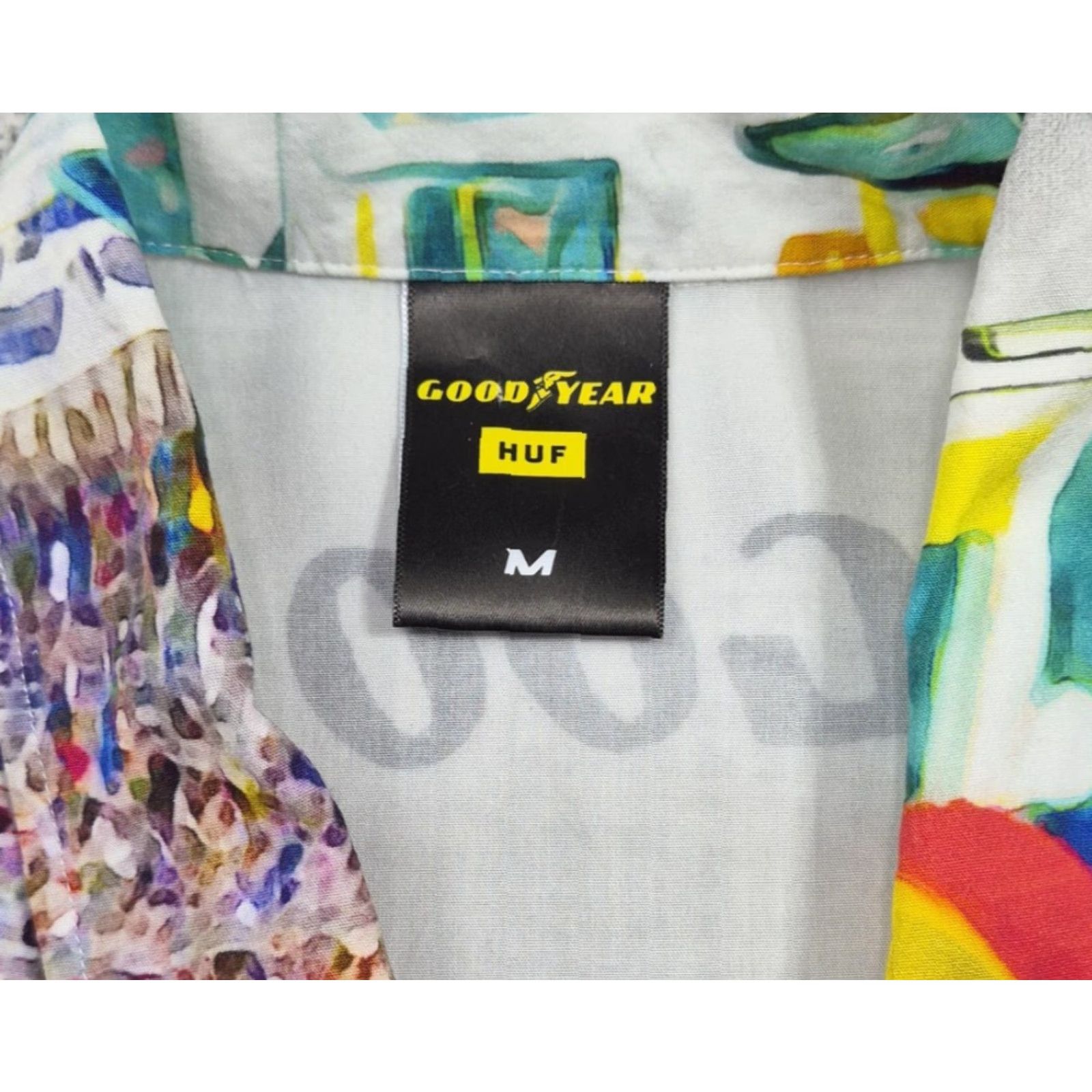 & Other Stories HUF Goodyear Button Up Shirt Mens Medium Multicolor Race Car Short Sleeve Casual Shirt Size US M / EU 48-50 / 2 - 5 Thumbnail