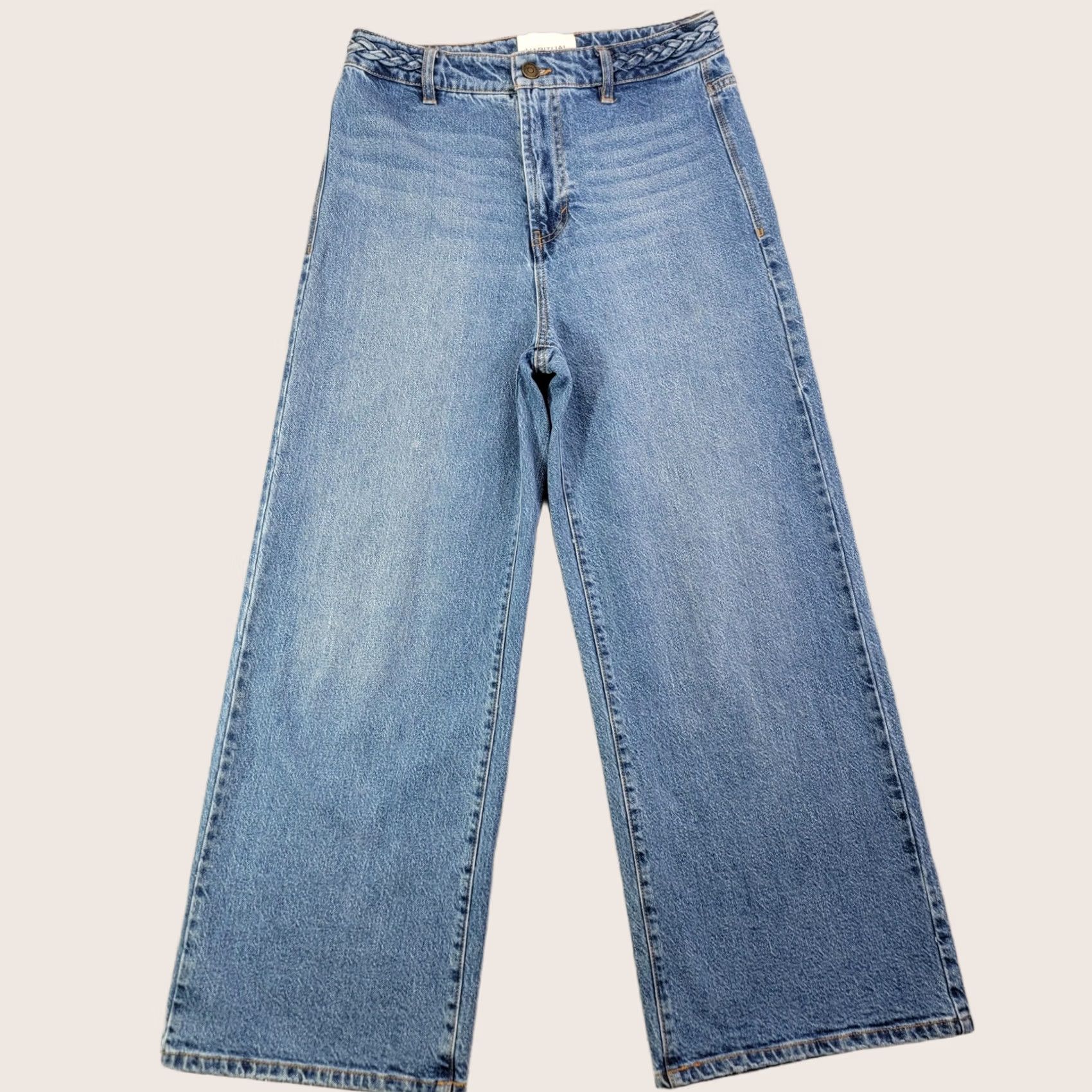 Vintage Habitual Jeans Womens 4/27 Light Wash High Rise Wide Leg Cropped Stretch Denim Size 27" / US 4 / IT 40 - 1 Thumbnail