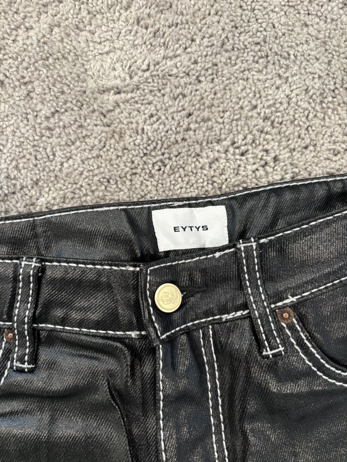 Eytys EYTYS Black Waxed Denim Size US 33 - 2 Thumbnail