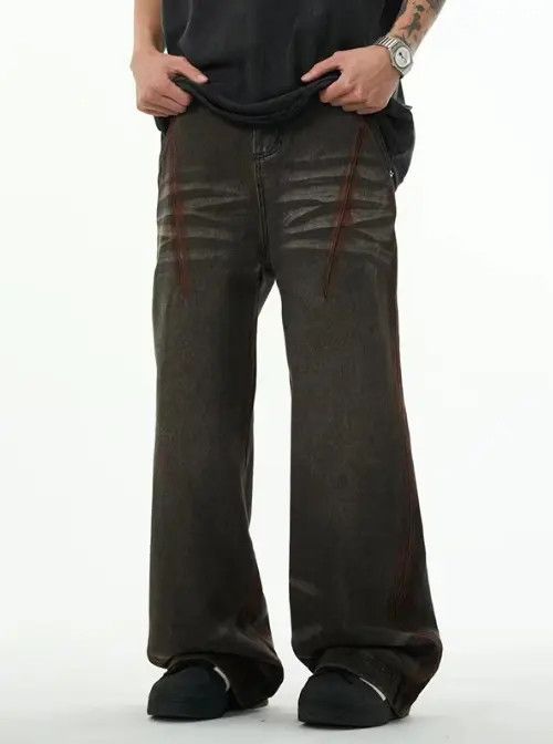 Japanese Brand Madoka x Risa Loose retro simple distressed bootcut jeans Size US 32 / EU 48 - 1 Thumbnail