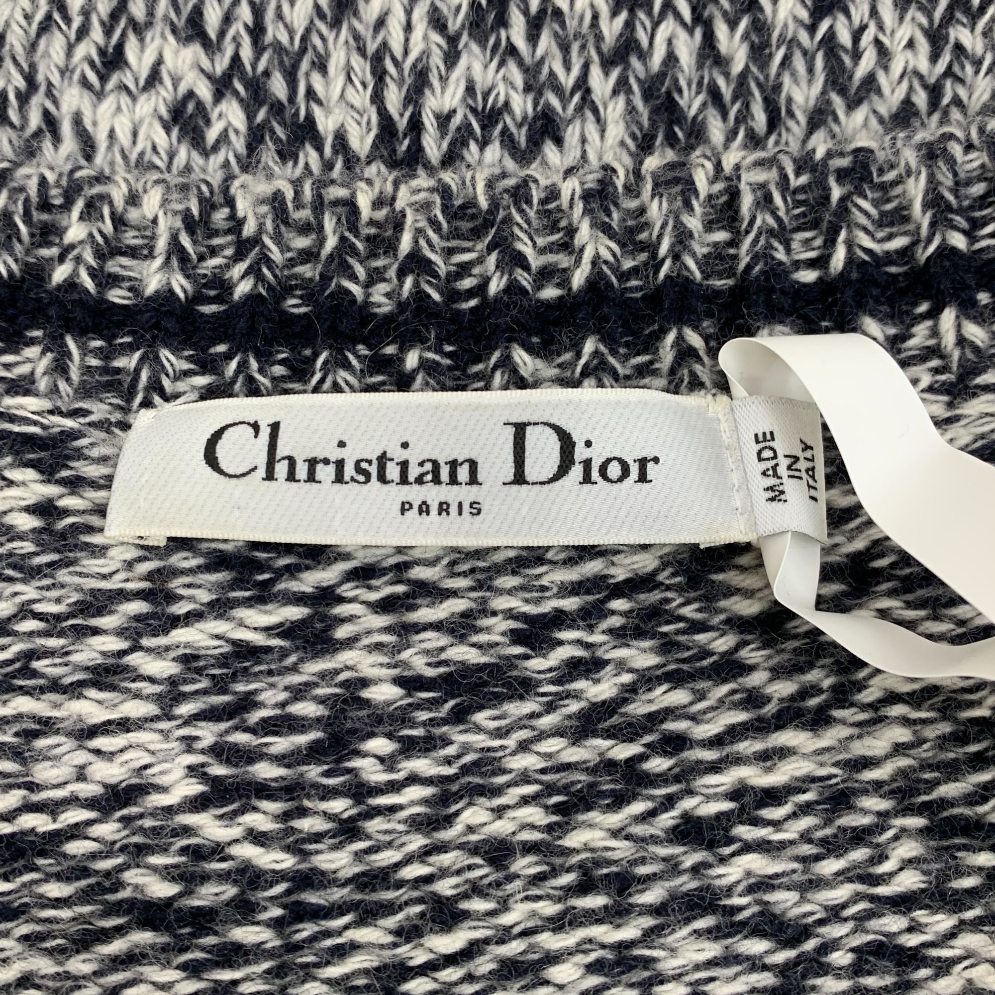 Dior CHRISTIAN DIOR Wool & Cashmere Marled V-Neck Sweater With Lo Size L / US 10 / IT 46 - 2 Thumbnail