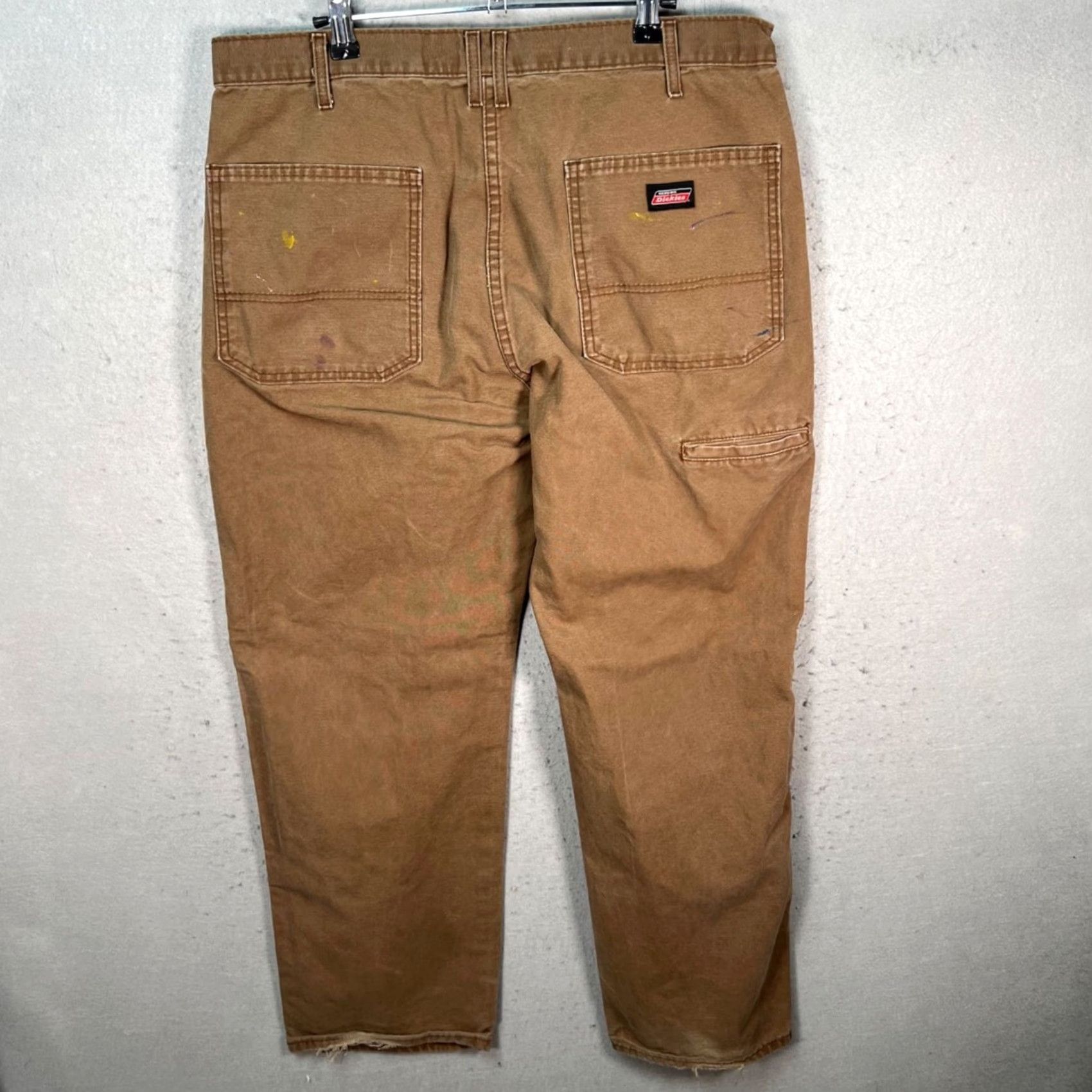 Dickies Dickies Mens 36 x 30 Brown Cotton Work Pants Straight Leg Carpenter 874 Material Cotton Canvas Regular Mens Size US 36 / EU 52 - 2 Thumbnail