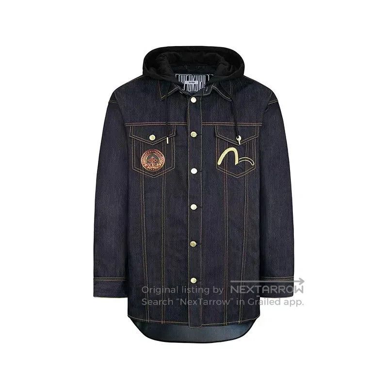 Evisu EVISU Men's Skull Logo Embroidered Denim Coat. Size US M / EU 48-50 / 2 - 1 Thumbnail