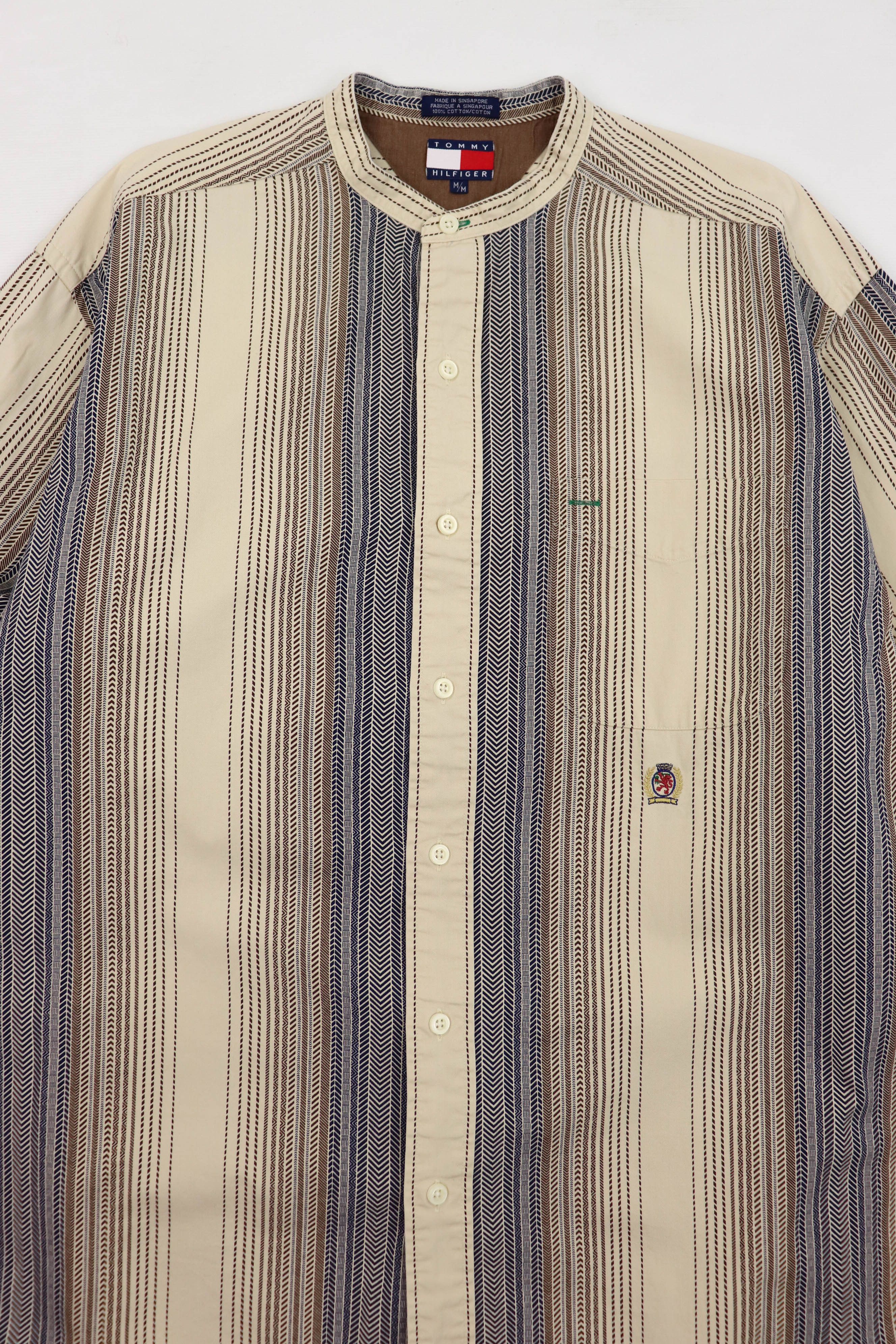 Tommy Hilfiger Tommy Hilfiger Vintage 90s Aztec Graphics Collarless Shirt Size US M / EU 48-50 / 2 - 3 Thumbnail