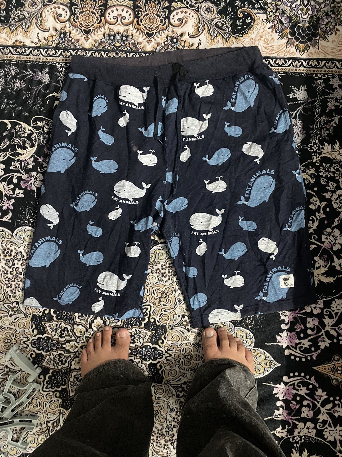 Japanese Brand Fat animal Jort Pant Full Print 🚀 Size US 35 - 1 Thumbnail