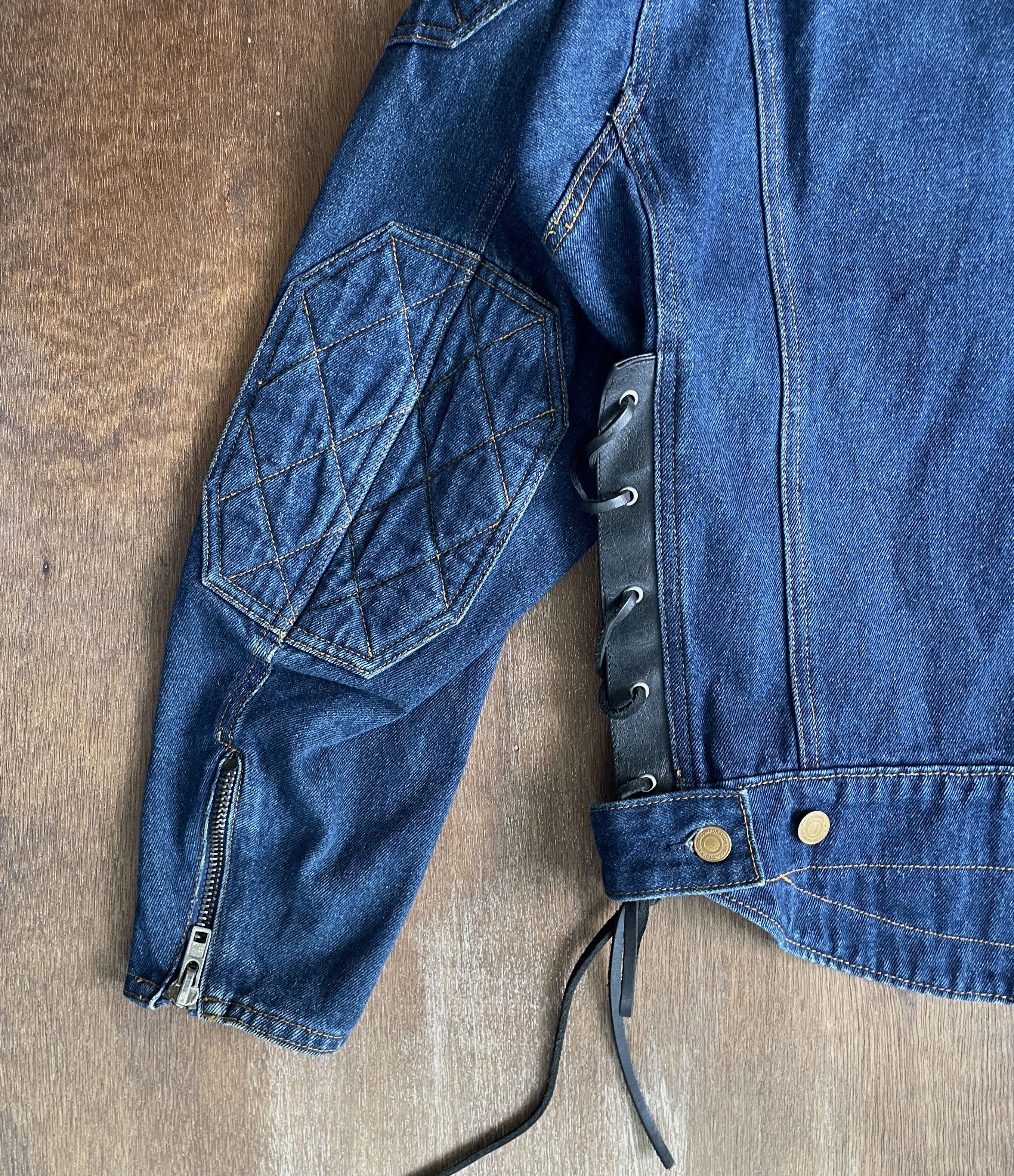 Kadoya KADOYA K Denim Leather Trim Jacket Size US L / EU 52-54 / 3 - 13 Thumbnail
