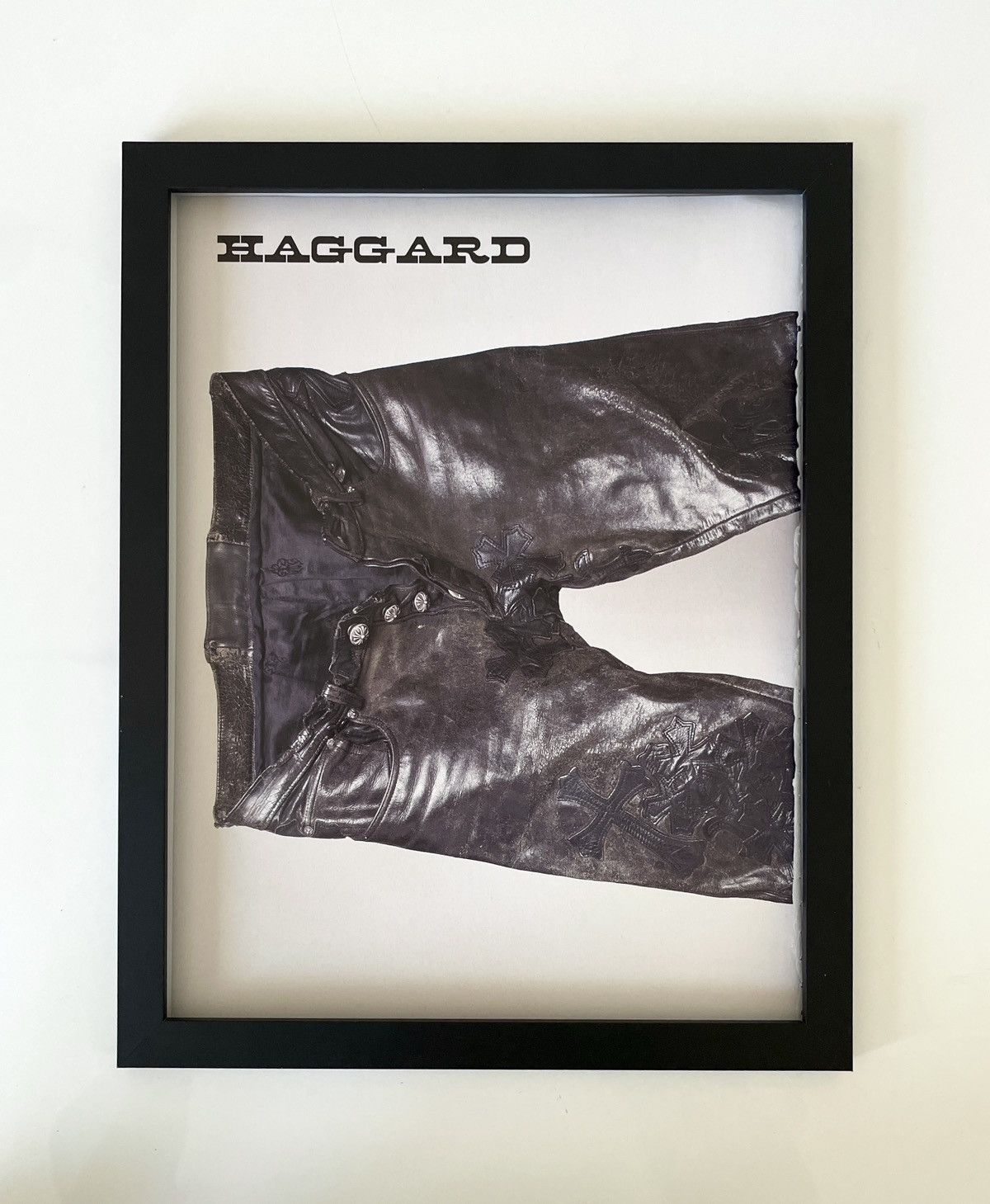 Chrome Hearts × Vintage Chrome Hearts vintage Leather pants HAGGARD framed 9x11 Size ONE SIZE - 1 Thumbnail