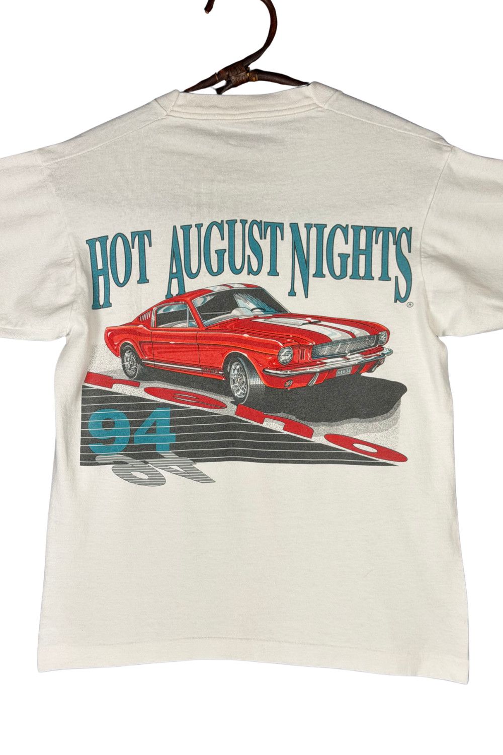 Fruit Of The Loom 1994 Hot August Nights Mustang Single Stitch USA Vintage Size US S / EU 44-46 / 1 - 9 Thumbnail