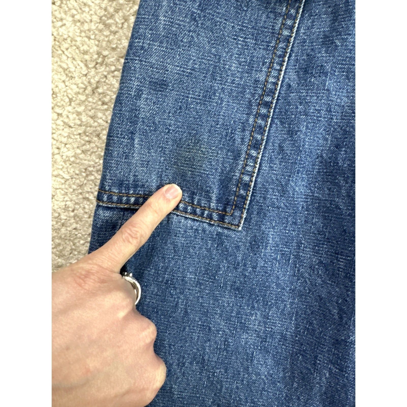 Vintage VINTAGE UNIONBAY Cargo Denim Midi Skirt Women’s 22W Plus Pockets Y2K 32" Length Blue, 100% Cotton, Button Closure, Midi Skirt, Women Size 40" / US 18 - 6 Thumbnail