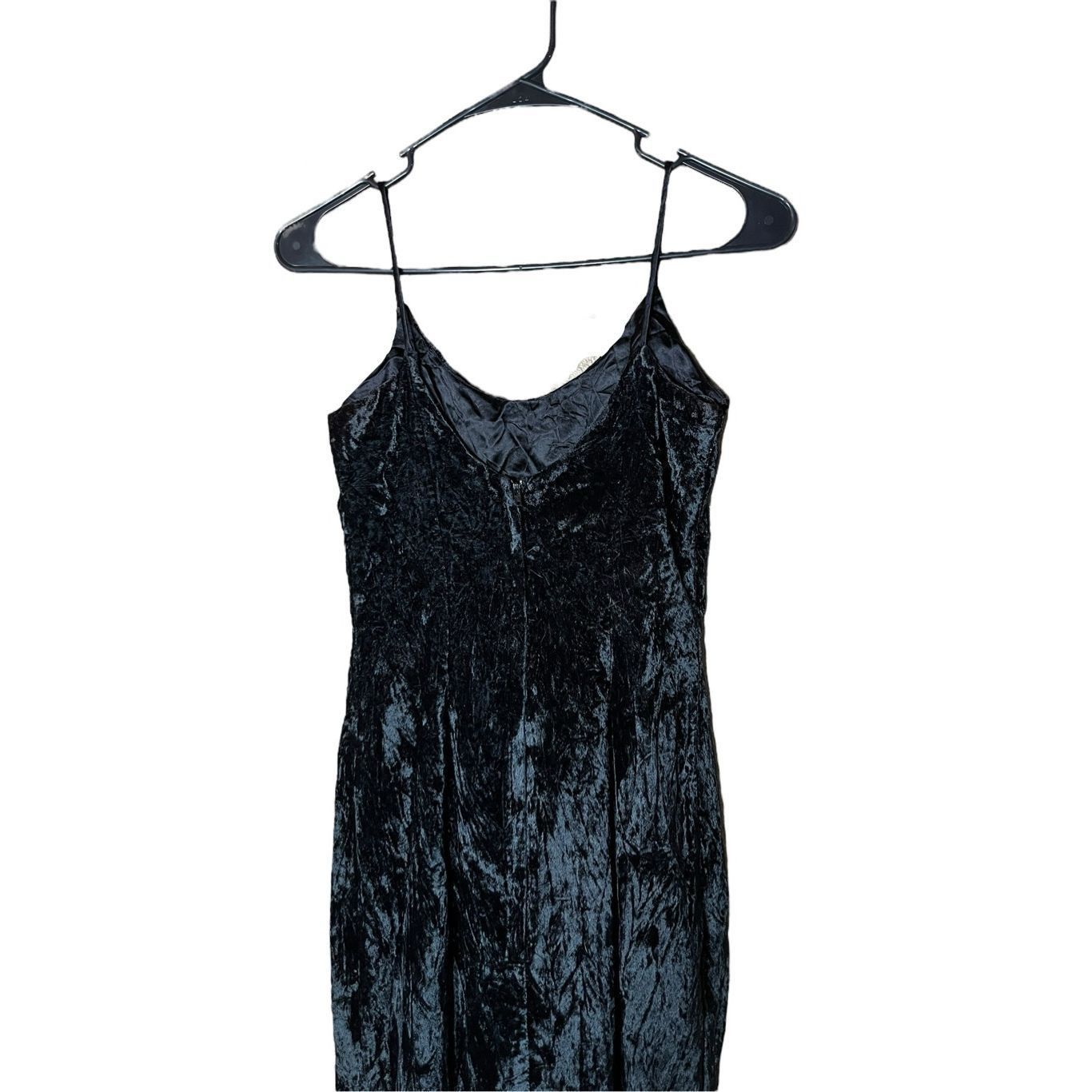 Other Vintage Jessica McClintock Gunne Sax Black Crushed Velvet Ma Size S / US 4 / IT 40 - 8 Thumbnail